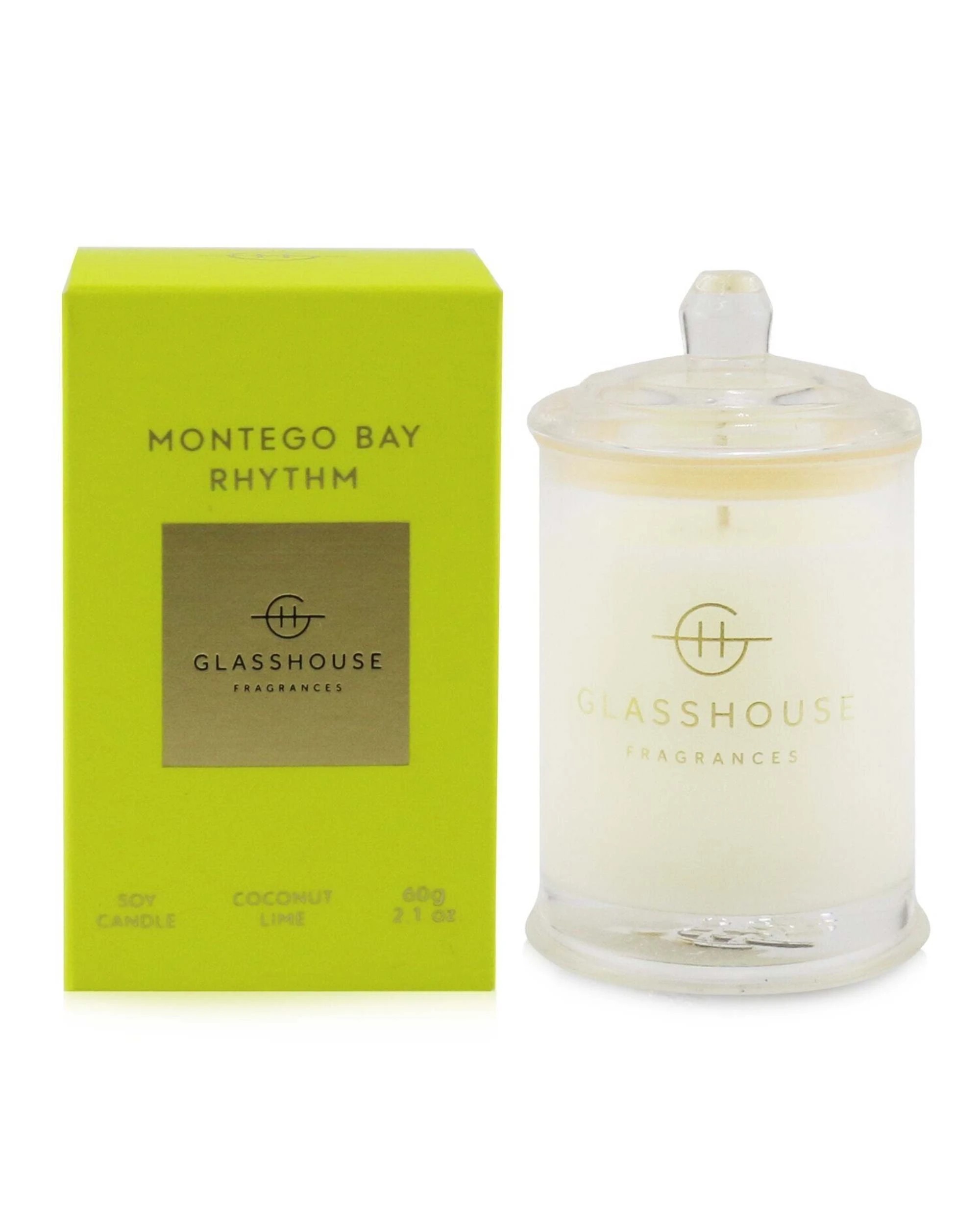1 Glasshouse Triple Scented Soy Candle - Montego Bay Rhythm (Coconut & Lime)  60g/2.1oz, 1 of 3