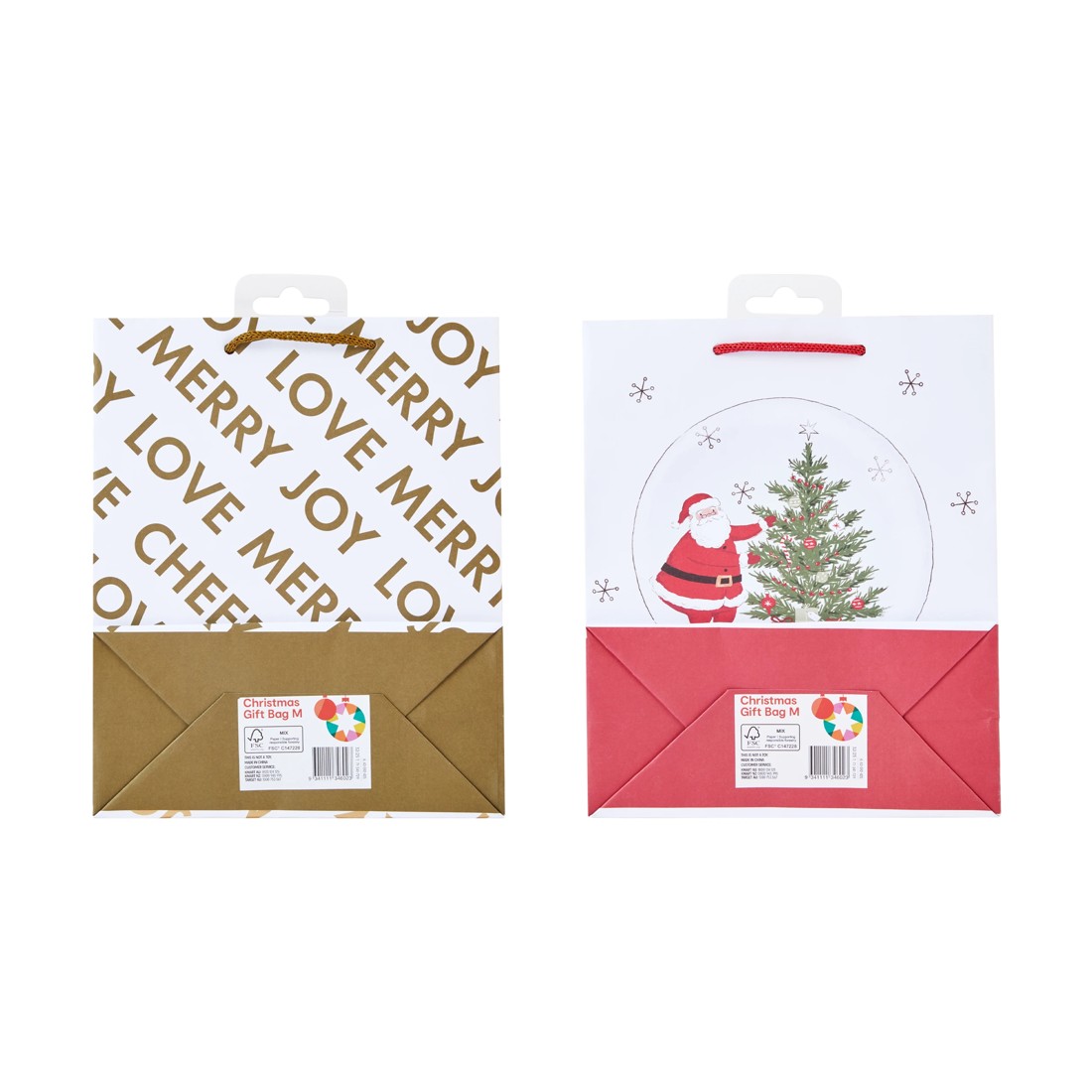 4 Christmas Gift Bag - Medium, Assorted, 4 of 4