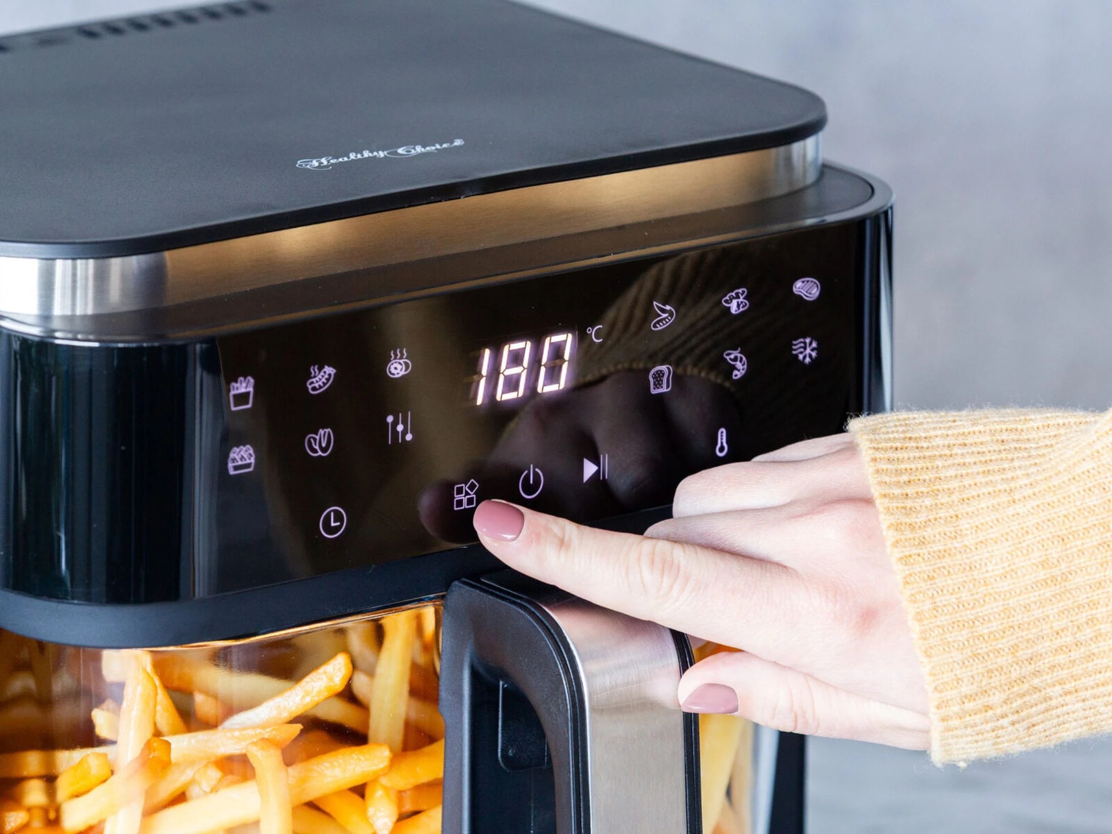 5 Healthy Choice PFAS-Free 1200–1400W 6.5L Touch-Controlled Digital Air Fryer with Glass Basket, 5 of 8