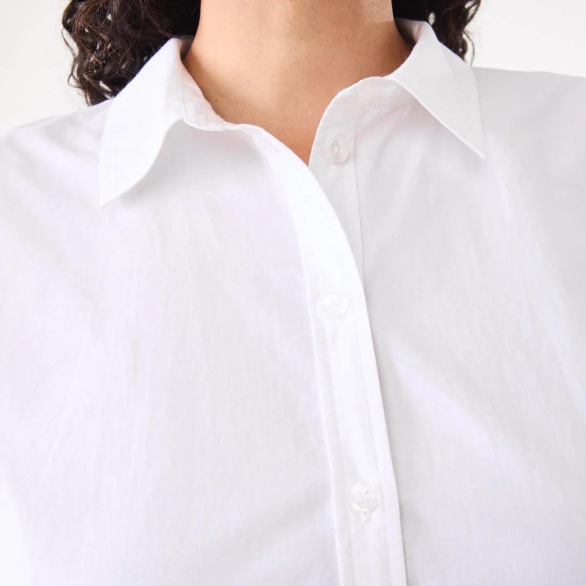 7 Long Sleeve Tie Back Detail Shirt White, 7 of 8