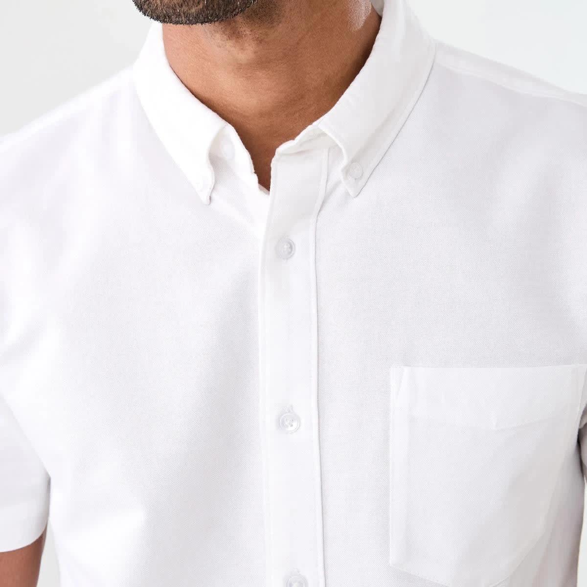 3 Short Sleeve Oxford Shirt WHITE, 3 of 6