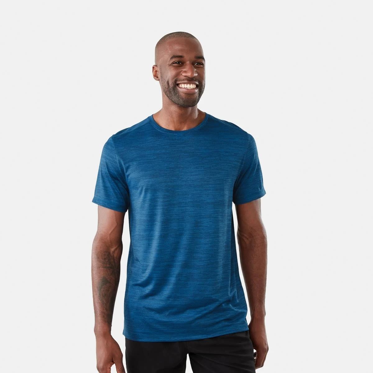 1 Active Mens Crew Neck Cationic T-shirt Blu Wdgmar, 1 of 5