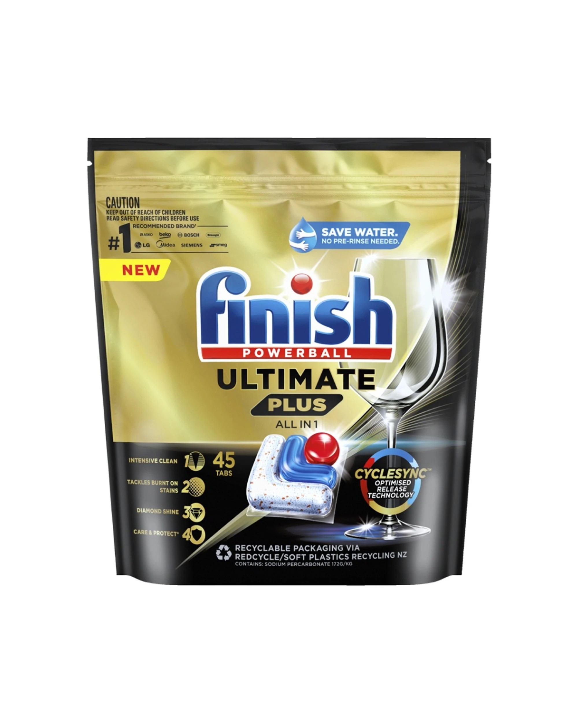 2 Finish Powerball Ultimate Plus All In 1 Dishwashing Tablets 3 x 45PK, 2 of 3