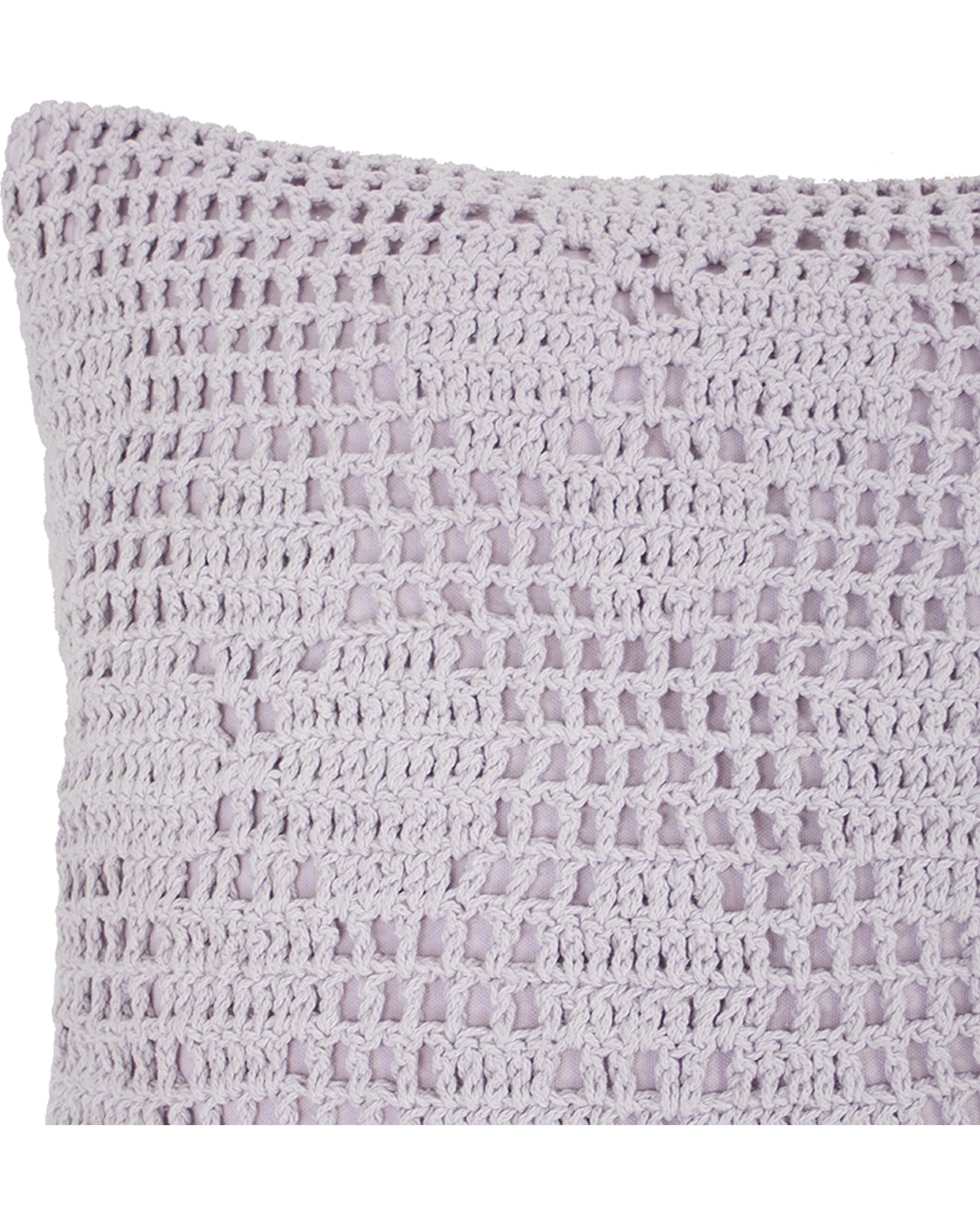 1 Bambury Callista Square Cushion Hand Crochet Cotton Floral Design - Purple, 1 of 2