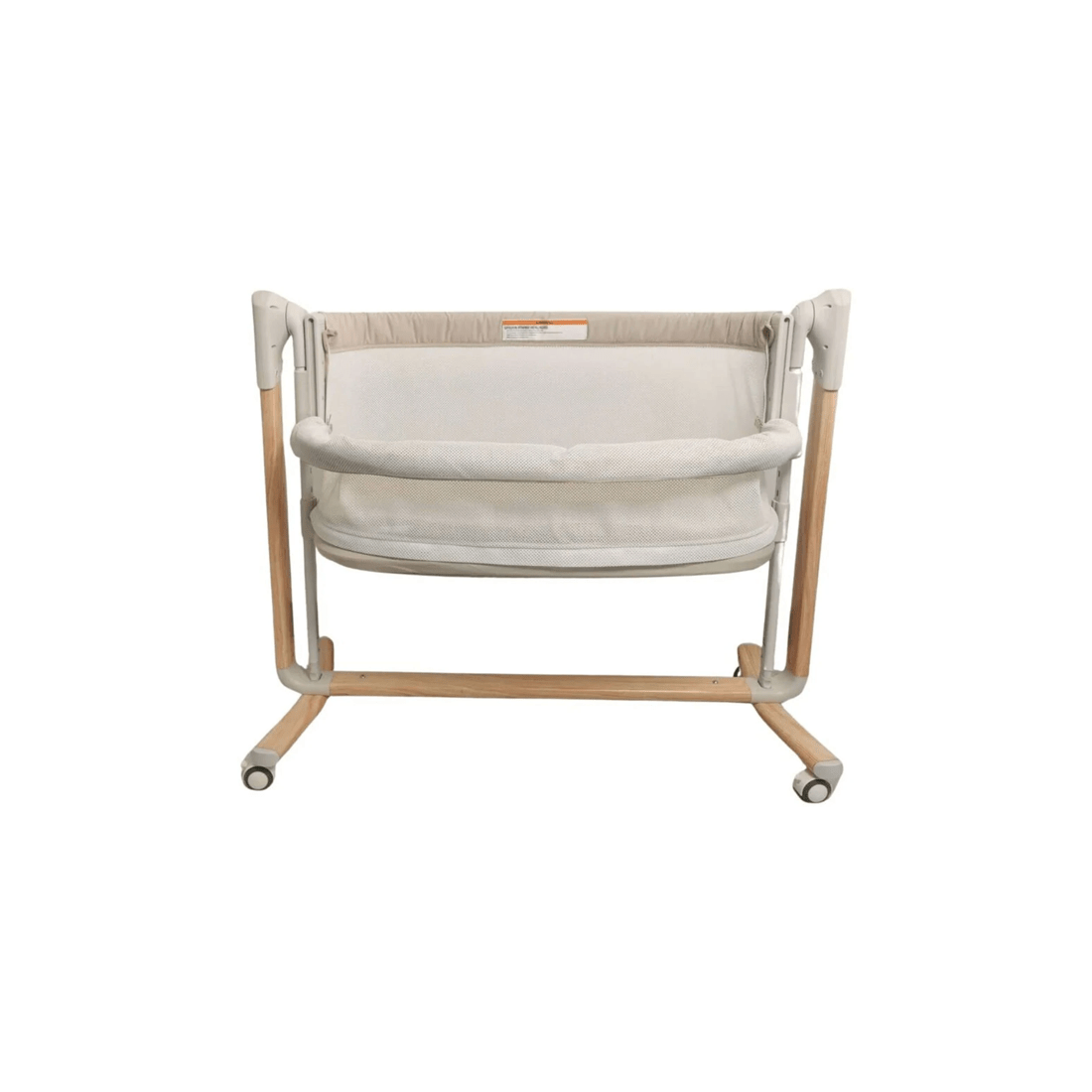1 Baby Studio Baby Rockabye Bedside Sleeper Soothing Bassinet W/ Wheels
 - White, 1 of 2