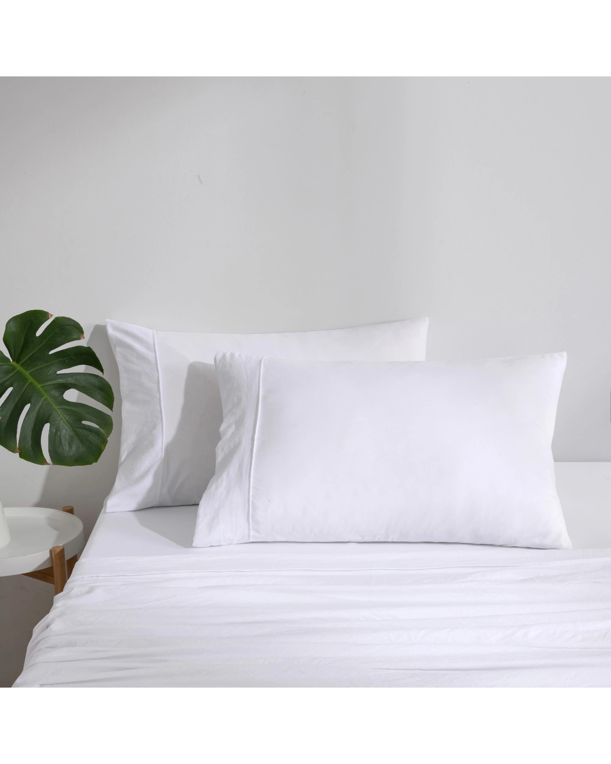 1 Dreamaker Superfine Washed Microfibre Standard Pillowcase Twin Pack - White, 1 of 5