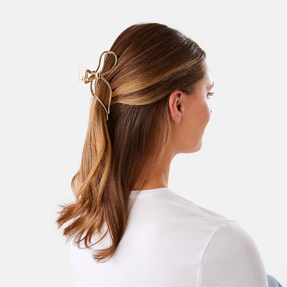 3 Gold Tone Metal Bow Claw Hair Clip, 3 of 4