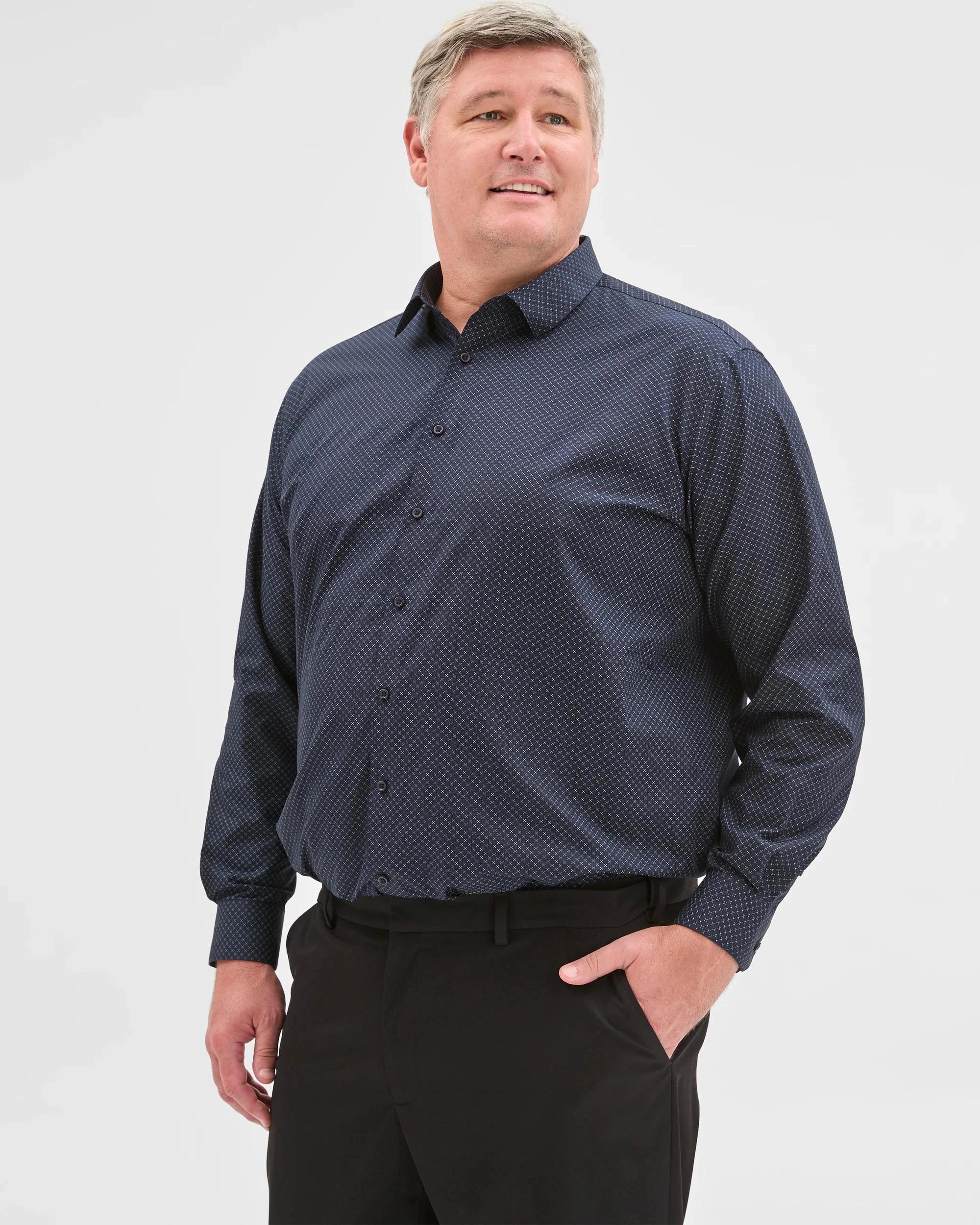 3 Target Plus Size Geo Print Business Shirt NAVY GEO, 3 of 5