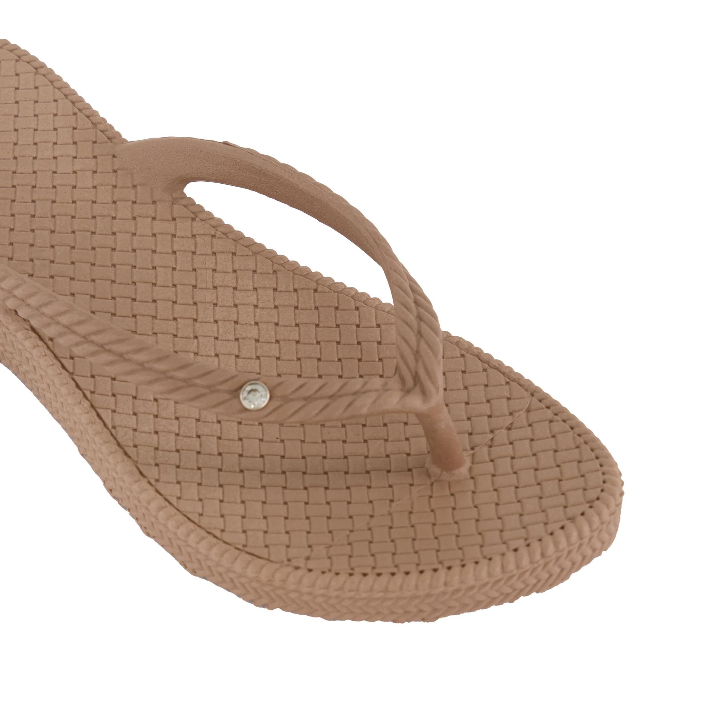 3 Braided Wedge Beach Thongs Natural, 3 of 3