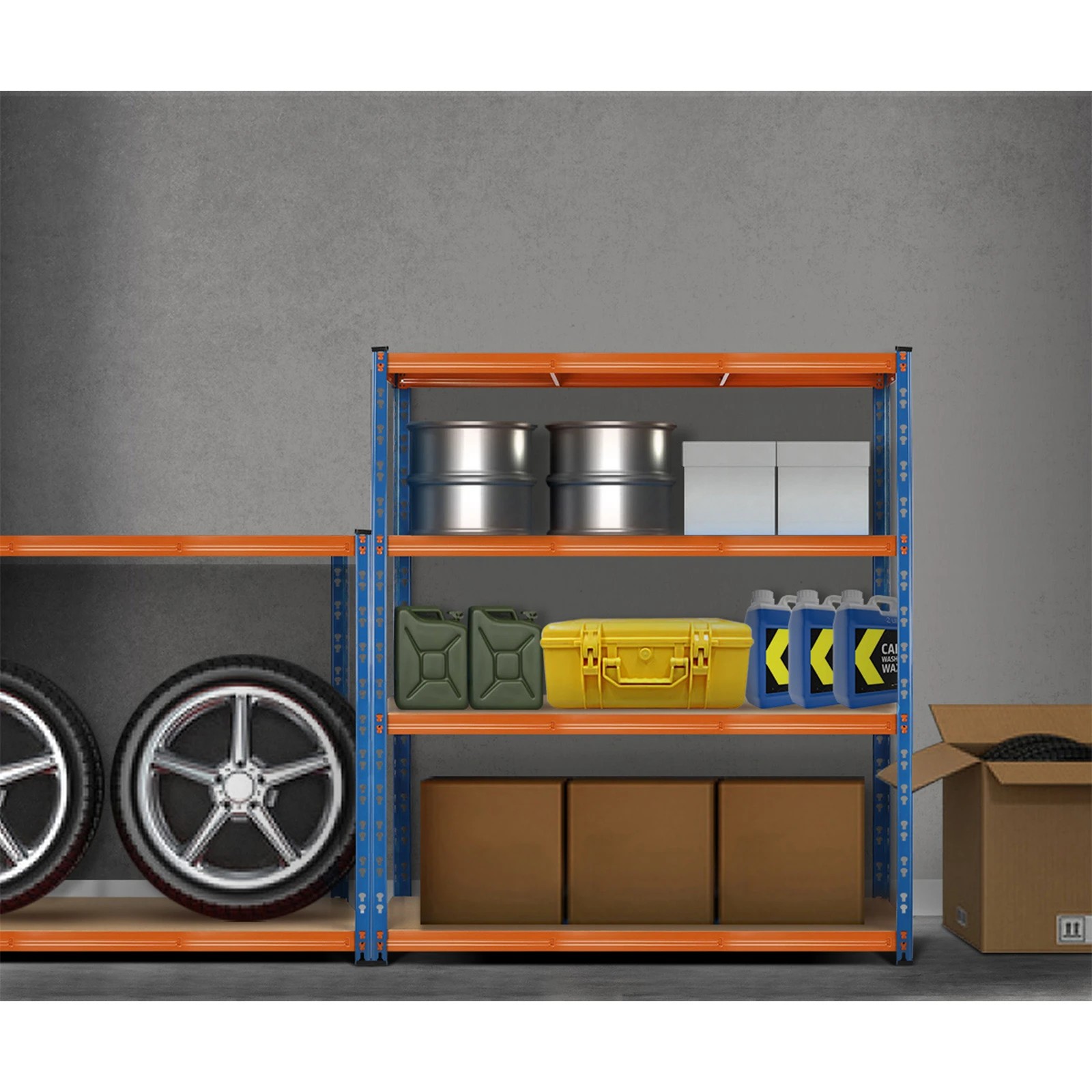 5 Sharptoo Garage Shelving Warehouse Shelves Storage Rack Pallet Racking 1.8x1.2m - Orange, 5 of 8