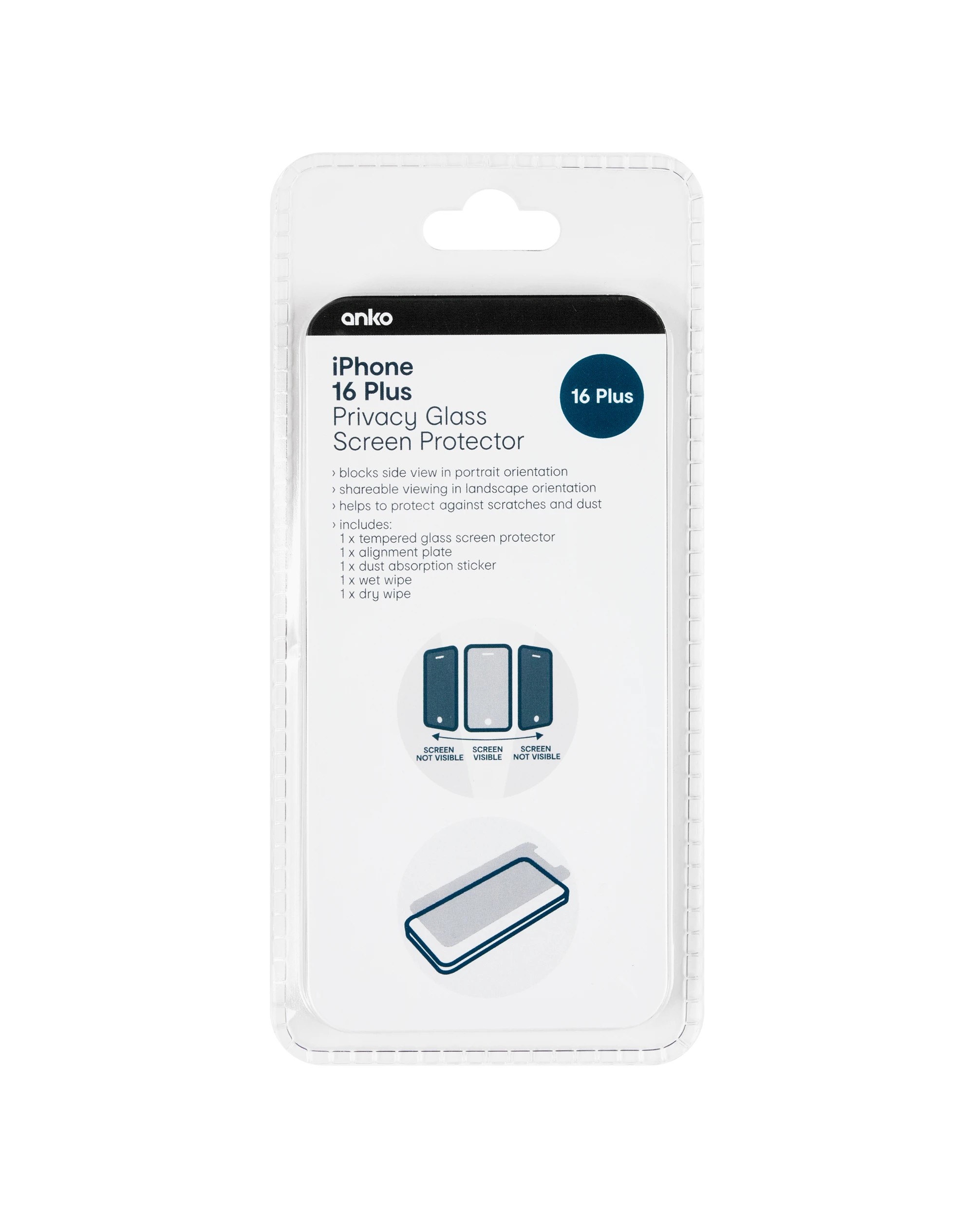 1 iPhone 16 Plus Privacy Screen Protector, 1 of 3