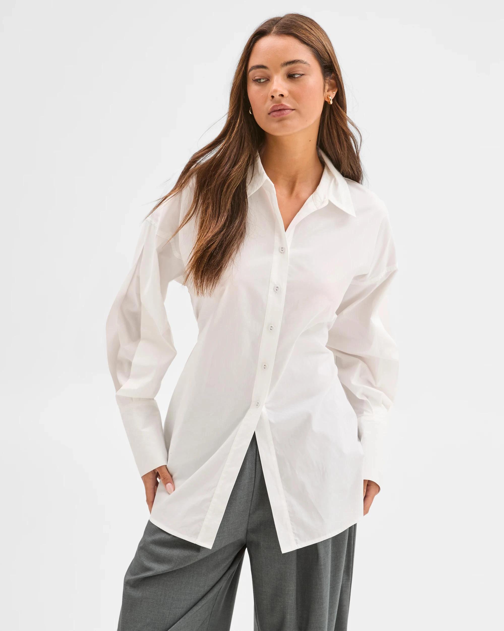 5 Target Lily Loves Australian Cotton Tie Detail Shirt WHITE, 5 of 7