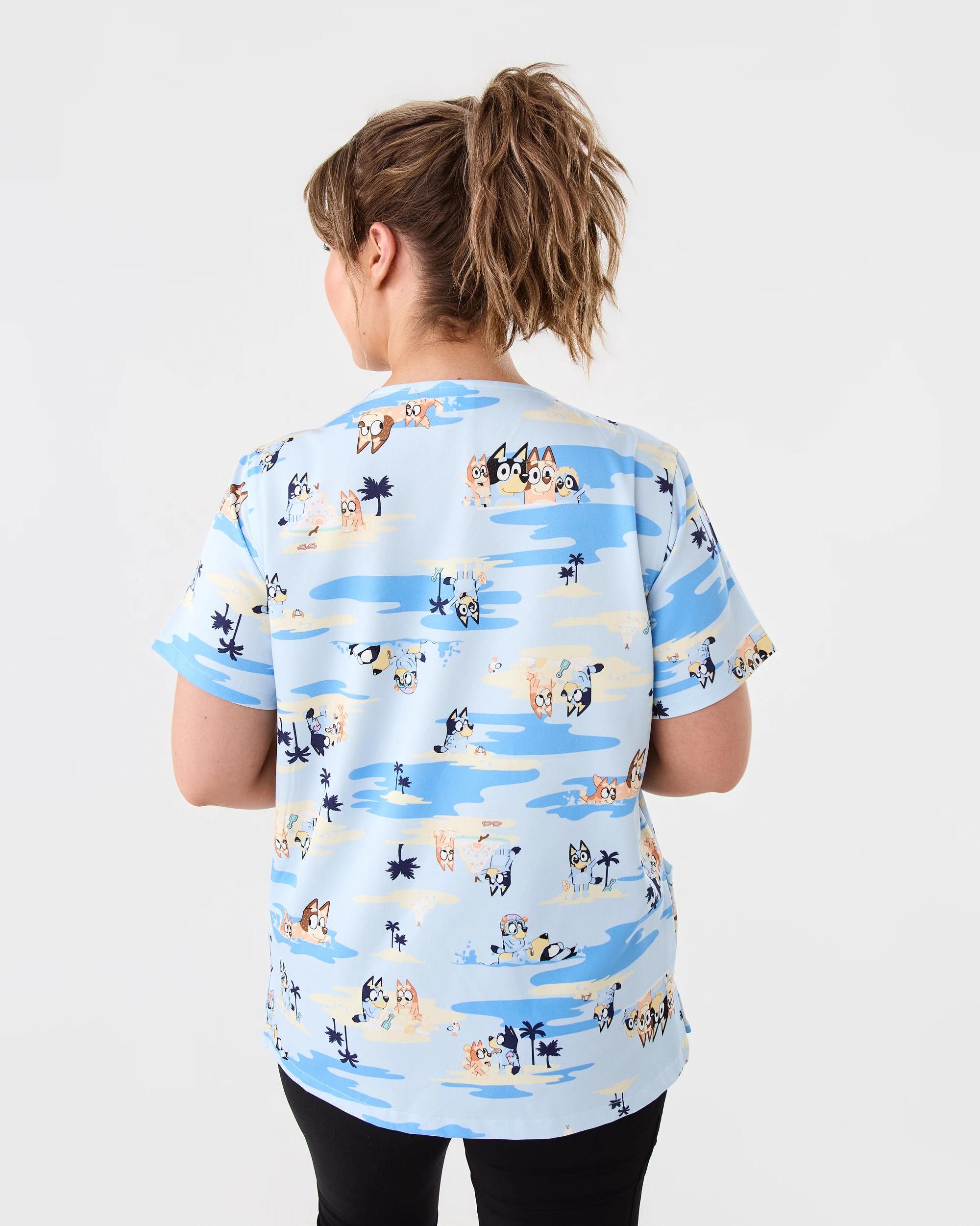 3 Workwear Bluey License Short Sleeve Unisex Scrub Top Bluey, 3 of 8