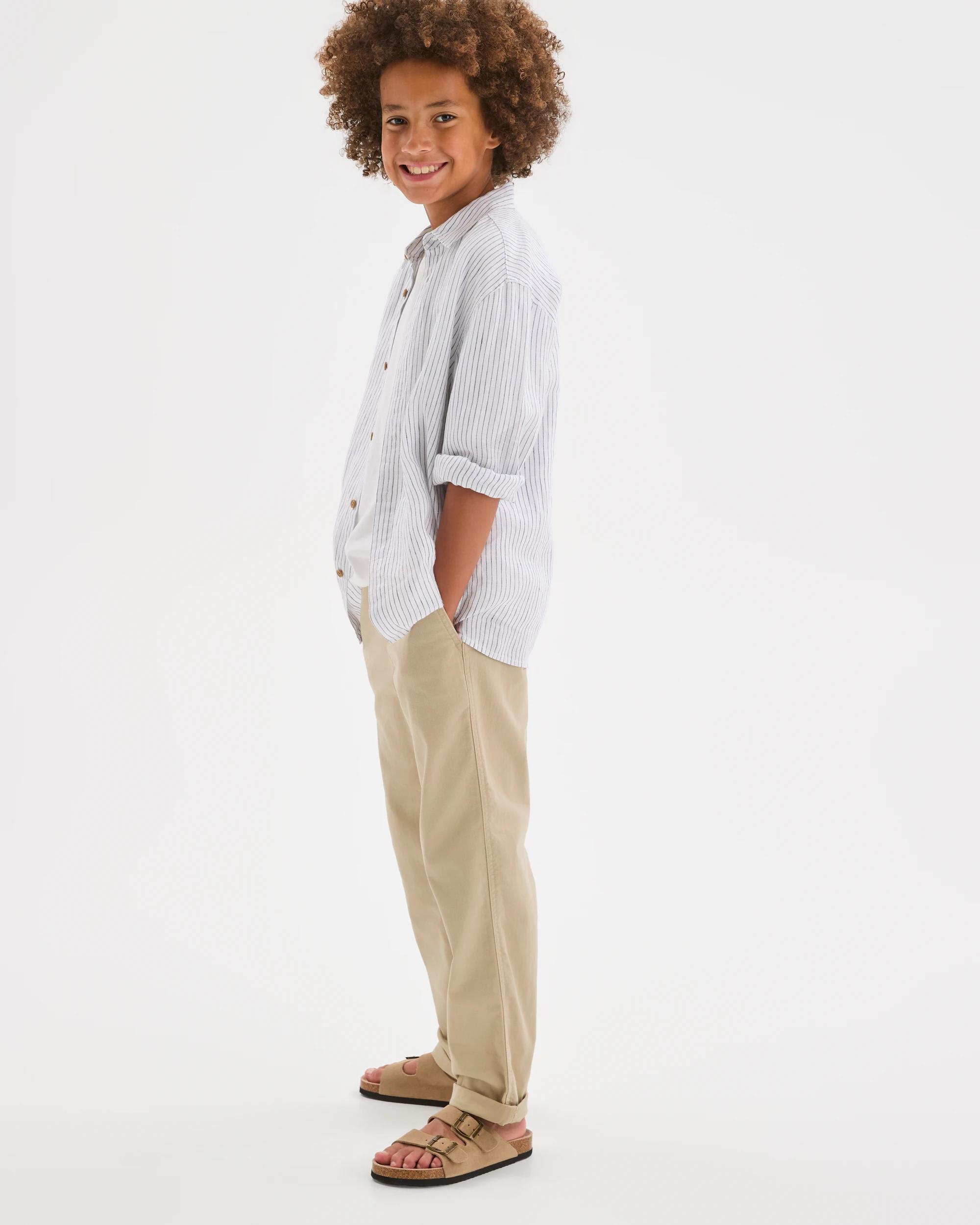 2 Target Kids Elastic Waist Chino Pants STONE, 2 of 7