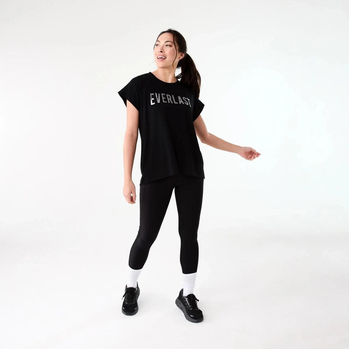 7 Everlast Womens Relaxed Longline T-shirt EVERLAST BLACK, 7 of 7