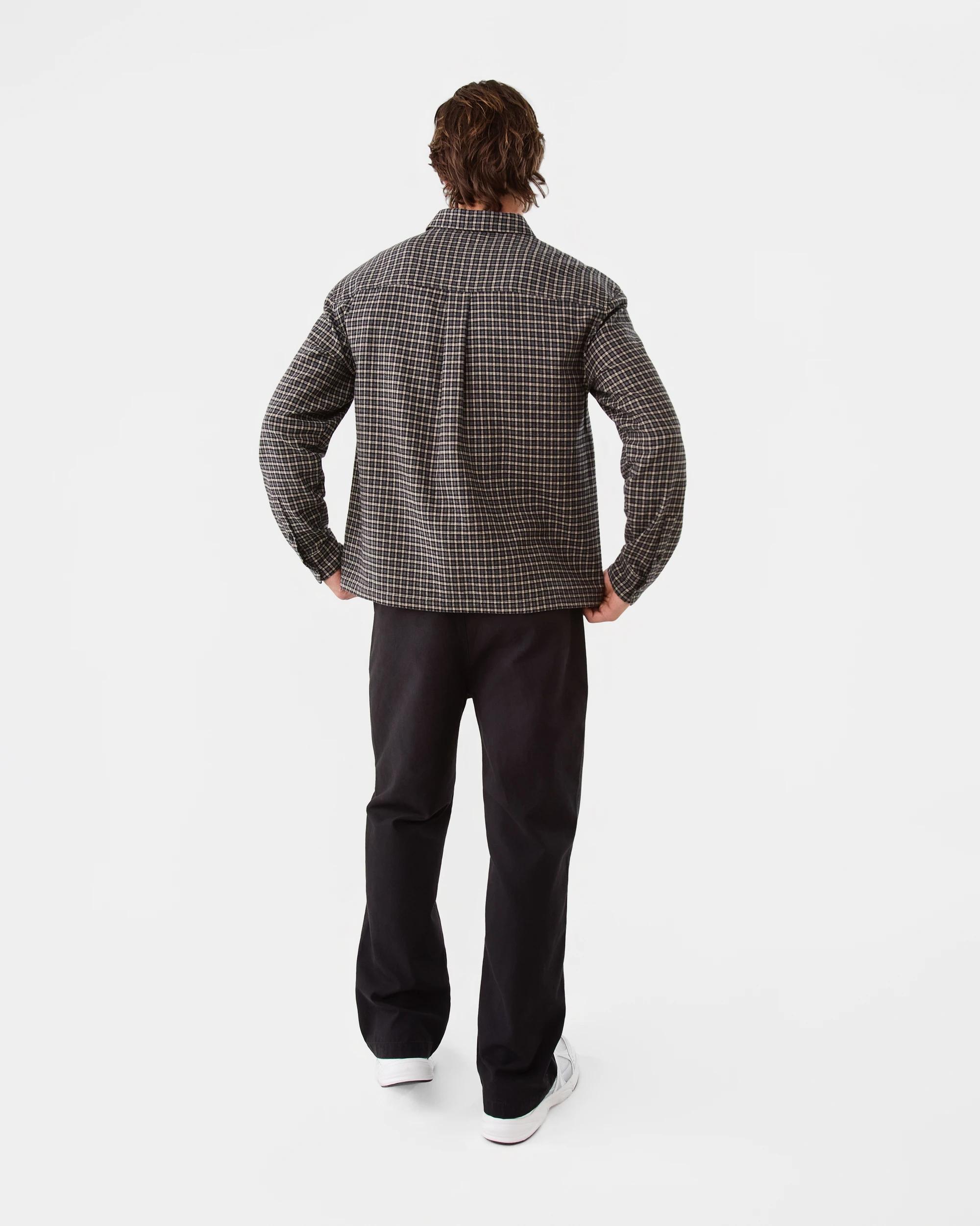 4 Long Sleeve Boxy Shirt Blk Check, 4 of 8