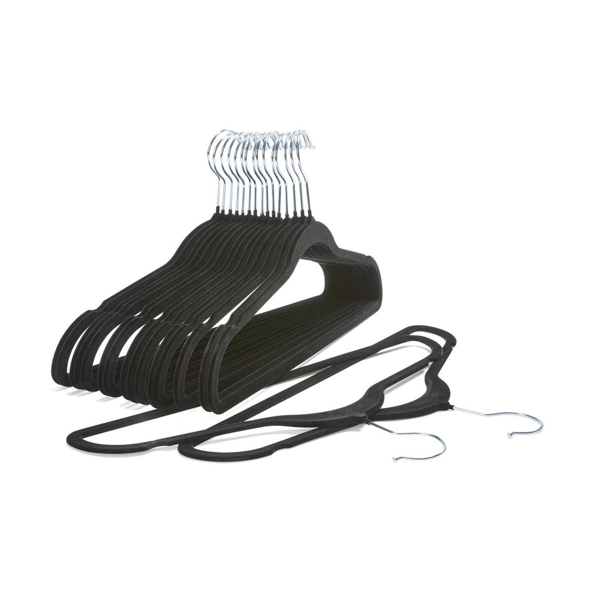 1 Flocked Hangers , Pack of 30 - Anko - Black, 1 of 2