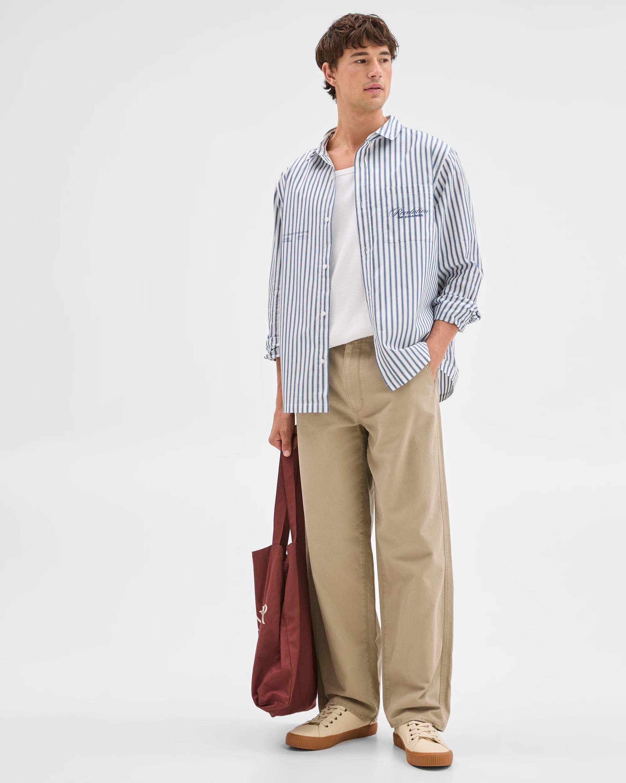 3 Commons Australian Cotton Business Shirt WHITE STRIPE, 3 of 6