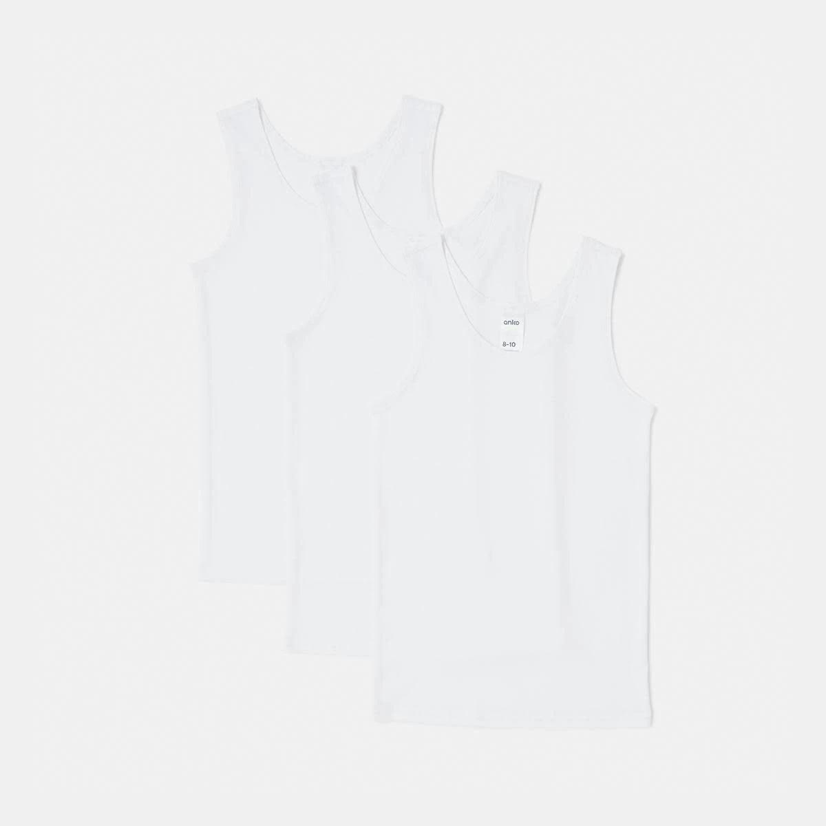 1 3 Pack Wide Strap Singlets White, 1 of 3
