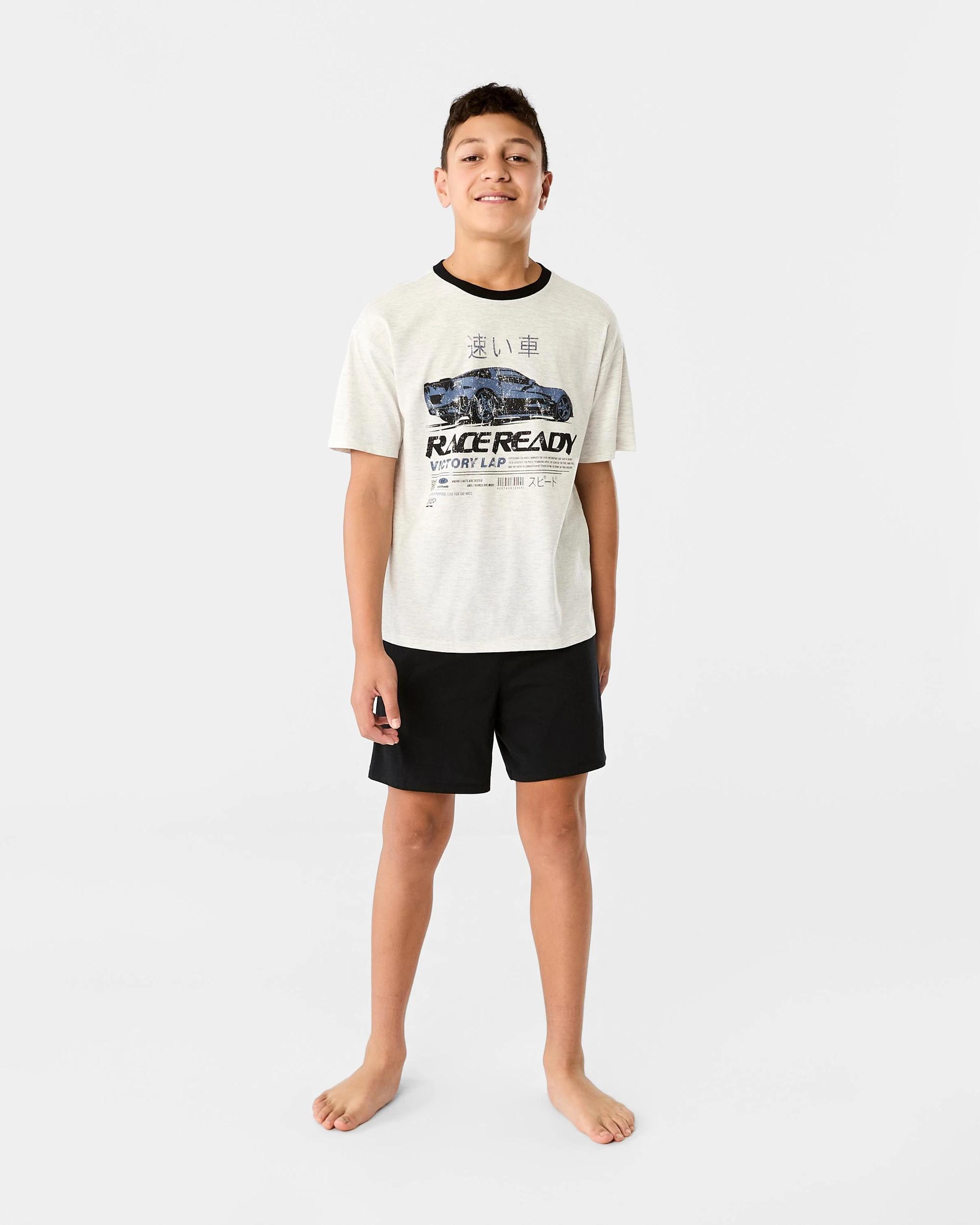 7 Short Sleeve Jersey Pyjama Set Gry Car, 7 of 10