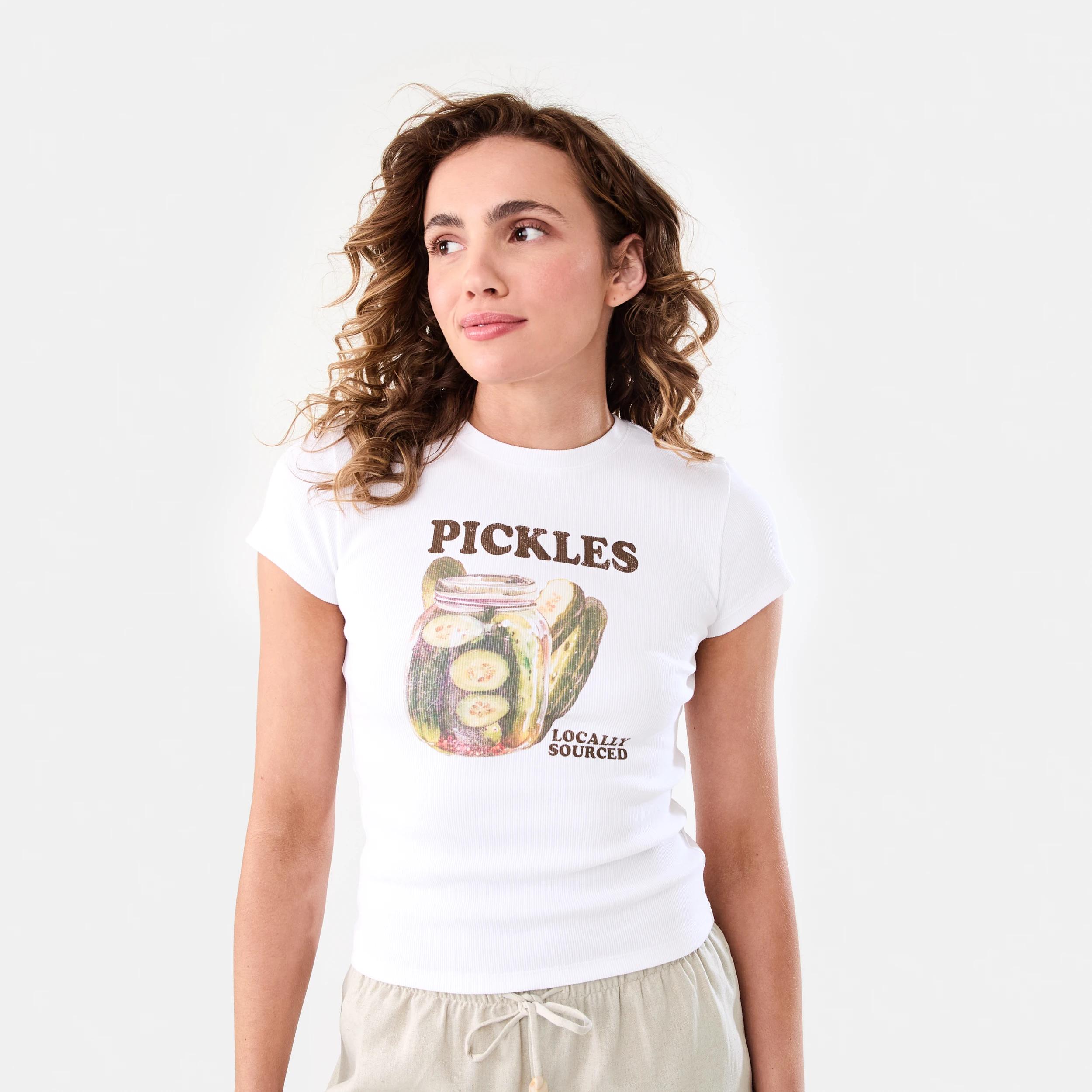 1 Neat Fit Print Rib T-shirt Wht Pickle, 1 of 7