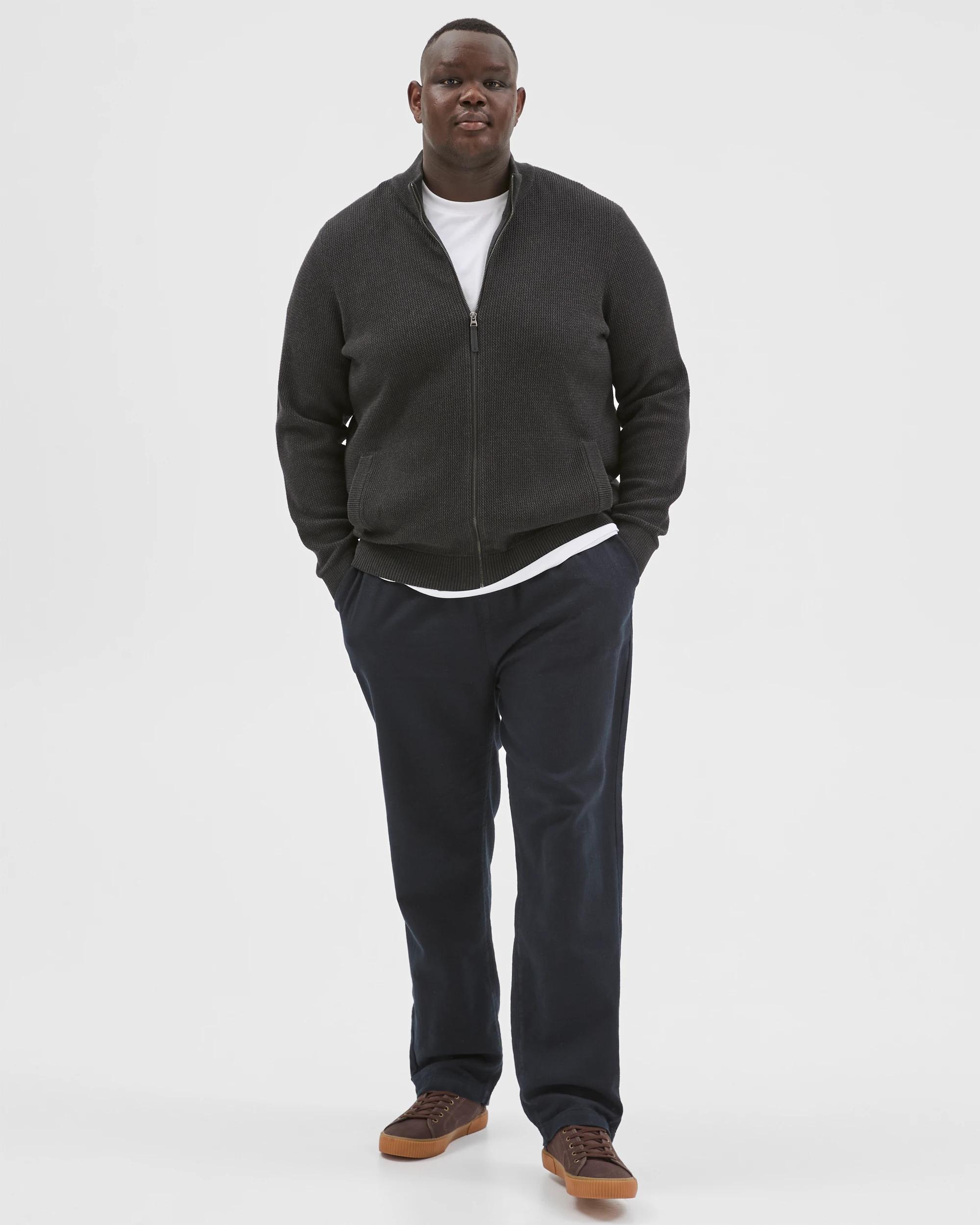 2 Target Man Plus Plus Size Australian Cotton Zip Through Knit Jumper CHARCOAL, 2 of 8