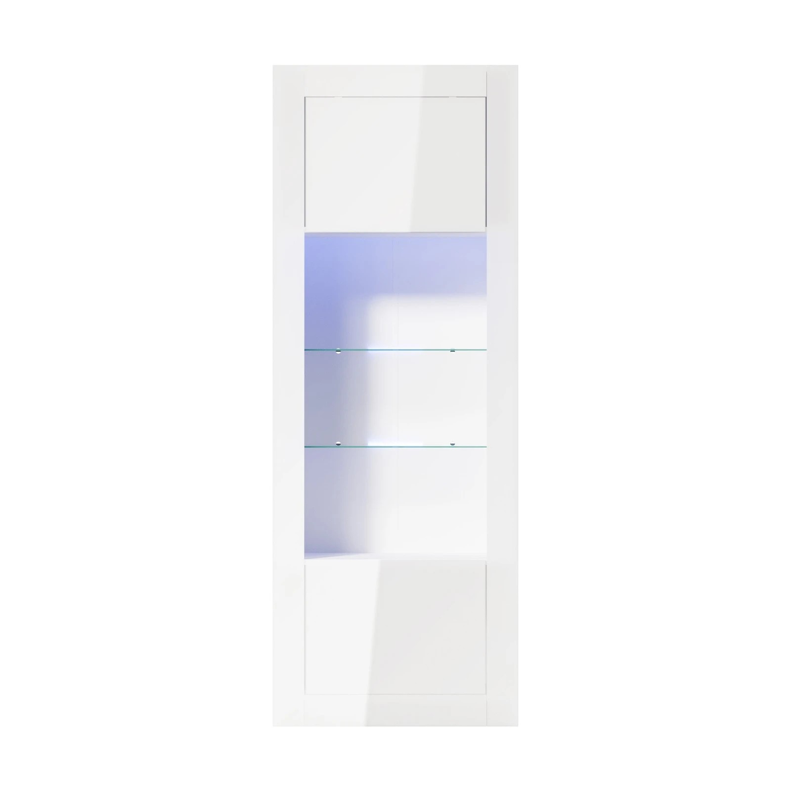6 Oikiture 2PCS Display Cabinet Sideboard Buffet Storage Cupboard LED Light - White, 6 of 8