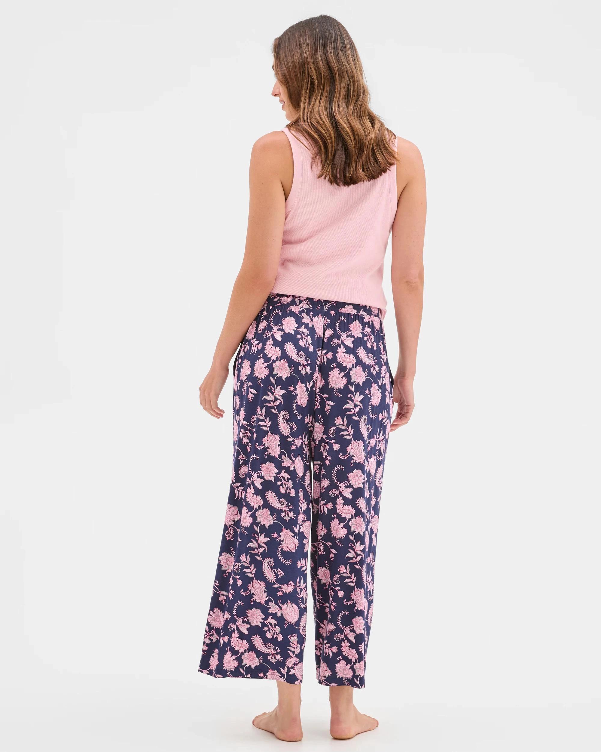3 Target Soft Comfort Bamboo Culotte Sleep Pants NAVY PAISLEY, 3 of 4