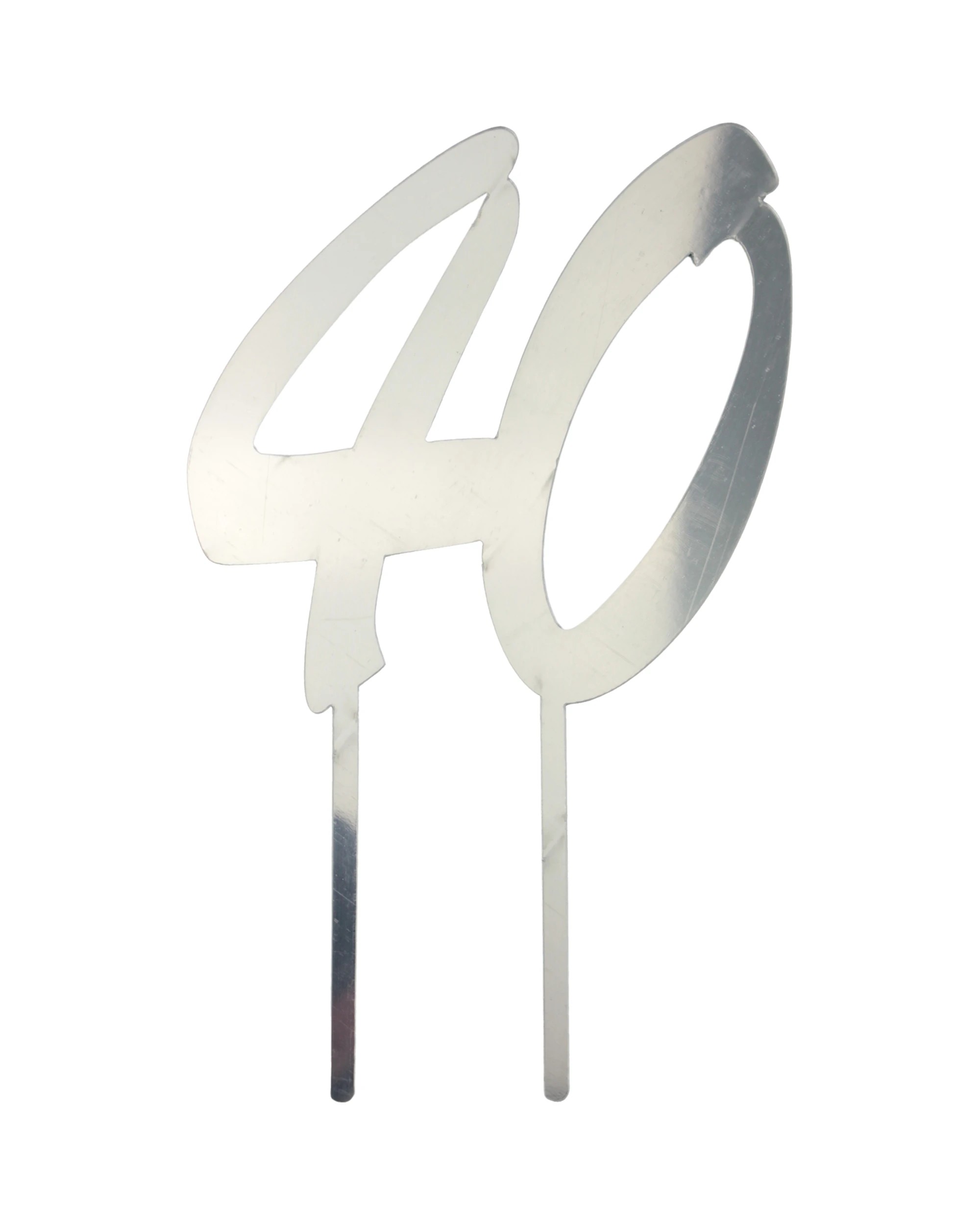 1 JD Party 40 Mirror Cake Topper - Silver, 1 of 3