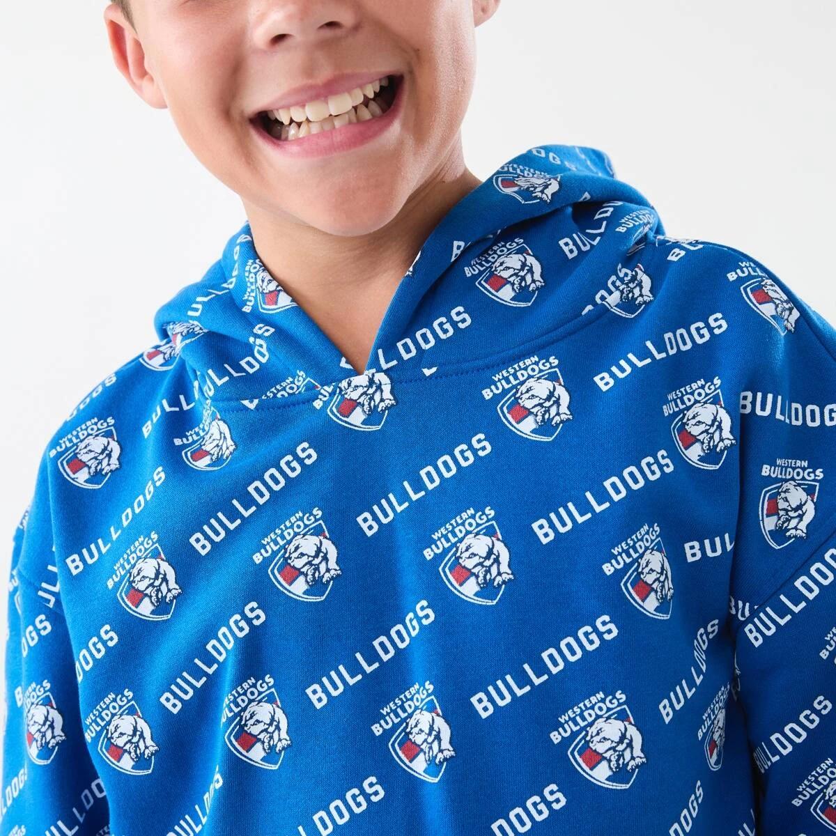 6 Official AFL Kids All Over Print Hoodie Bulldogs, 6 of 9