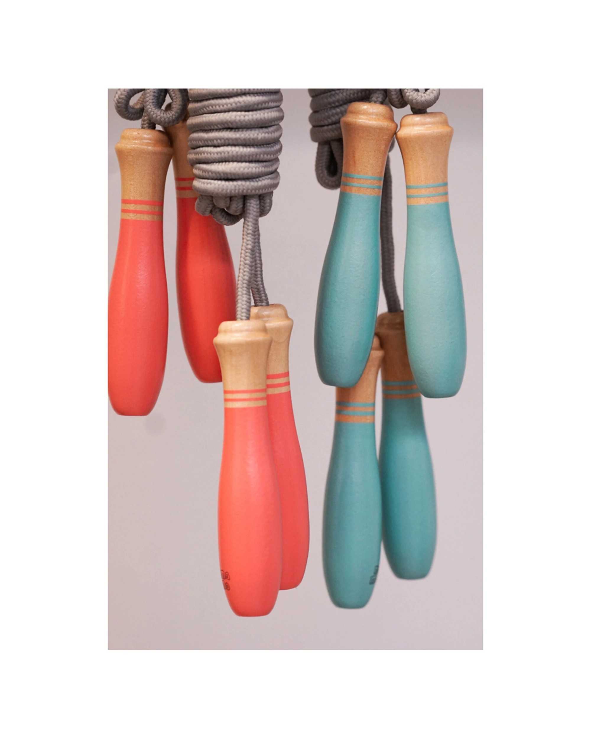 2 MAMAMEMO Astrup MamaMemo 3m Long Skipping Rope Kids 3Y Plus FSC Handles - Multi, 2 of 2