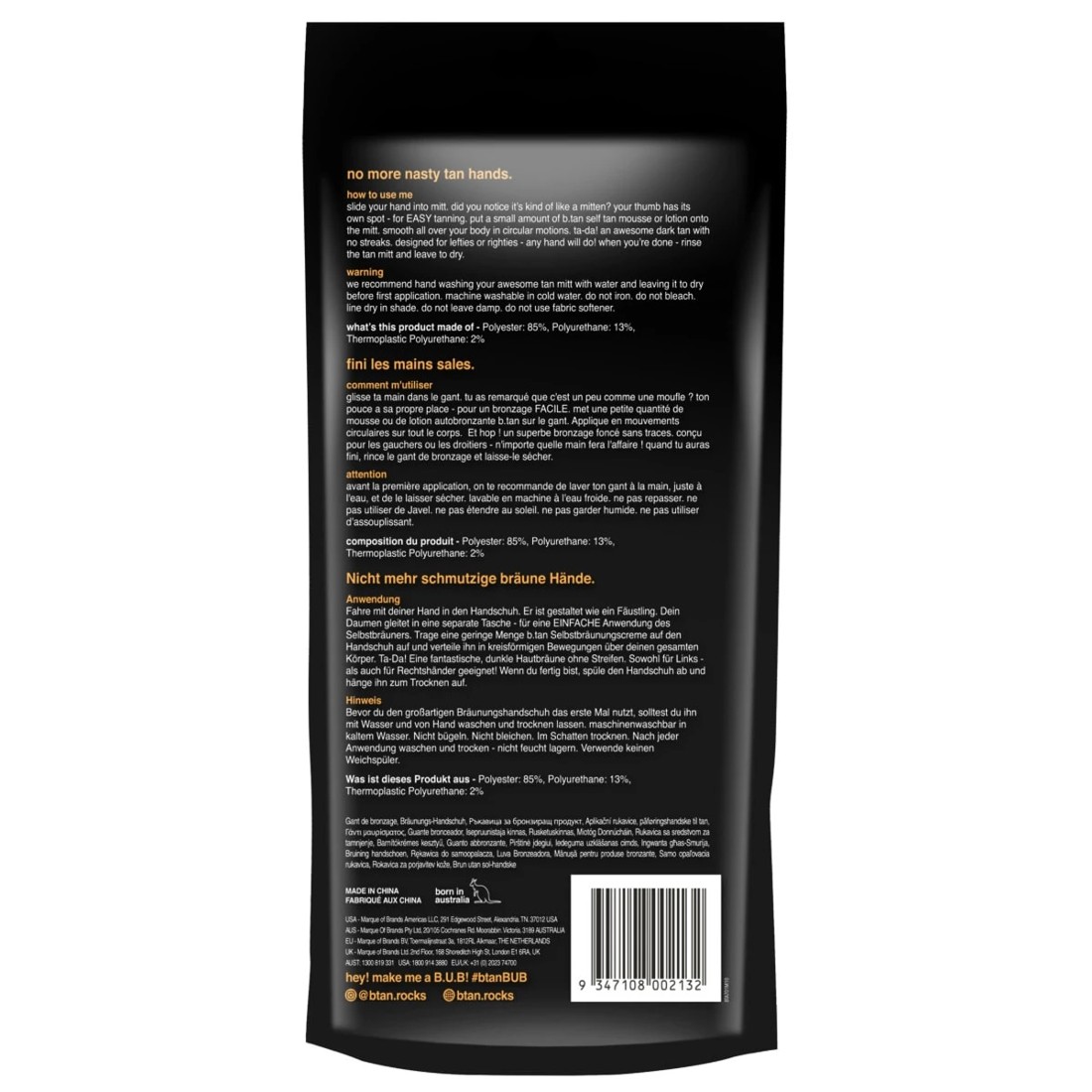 2 b.tan I Dont Want Tan on My Hands Tan Mitt, 2 of 5