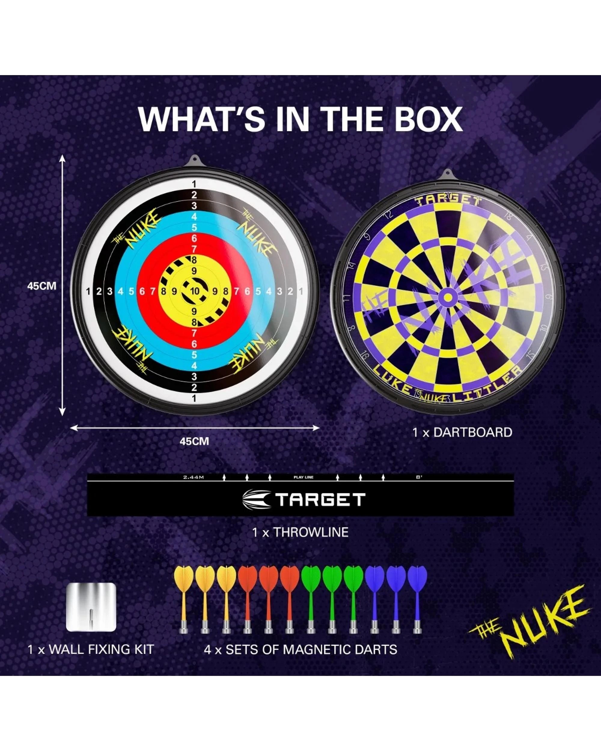 3 Target Luke 'The Nuke' Littler Magnetic Dart Board Set With Darts, 3 of 7