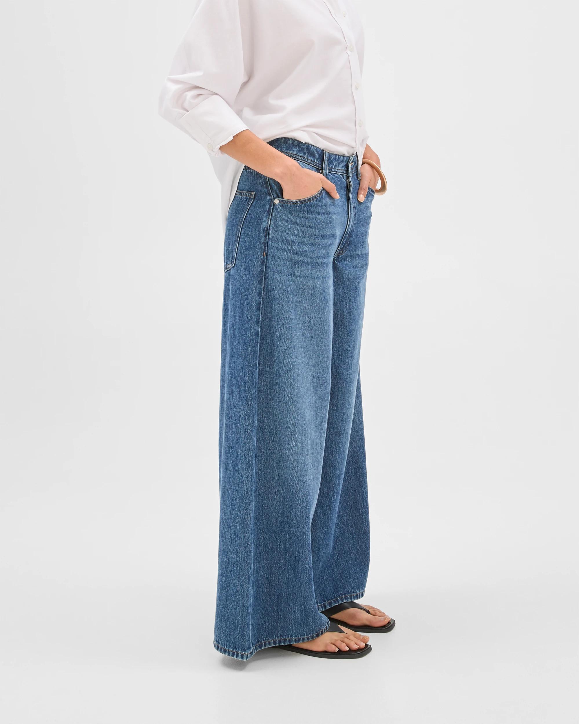 4 Target Denim AirLoom Slouch Wide Leg Denim Jeans DARK WORN, 4 of 6