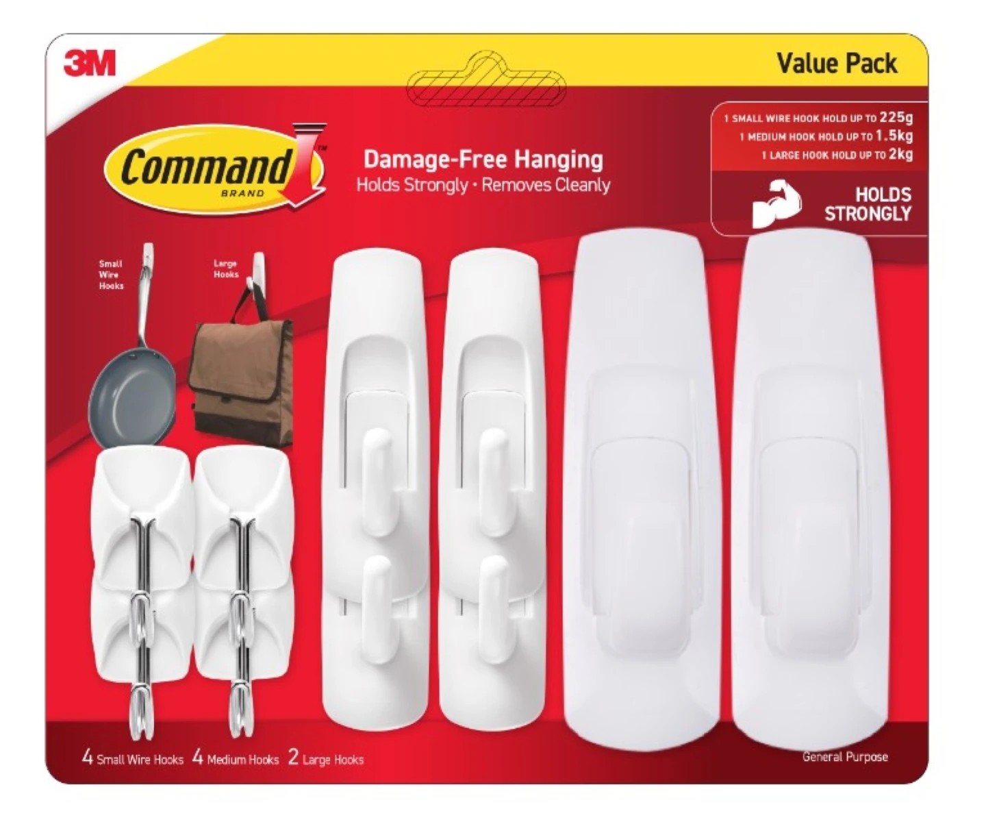 1 10 Pack 3M Command General Purpose Hooks Value Pack