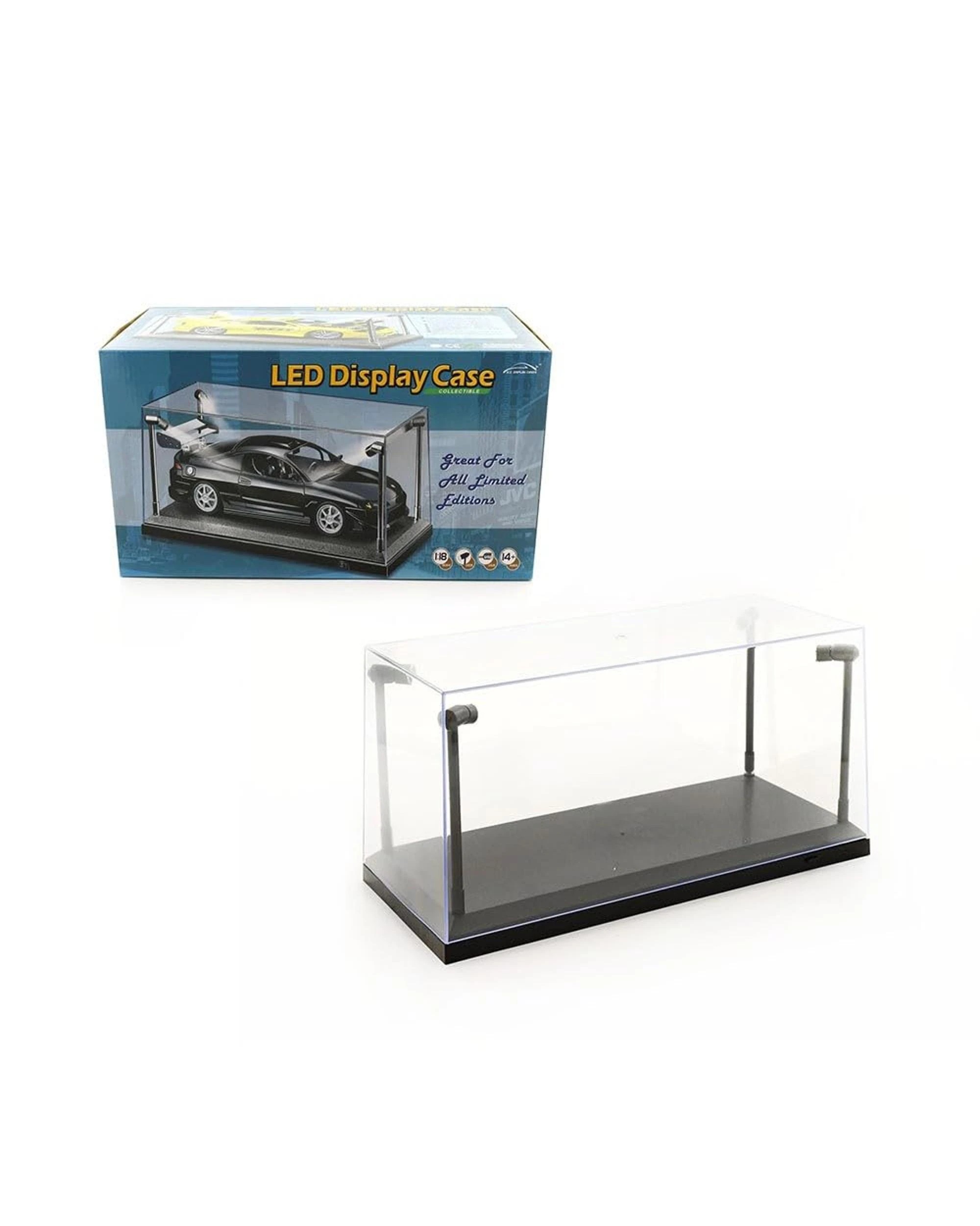 1 LED Black Display Case with Mirrored Back and Base, 1 of 1