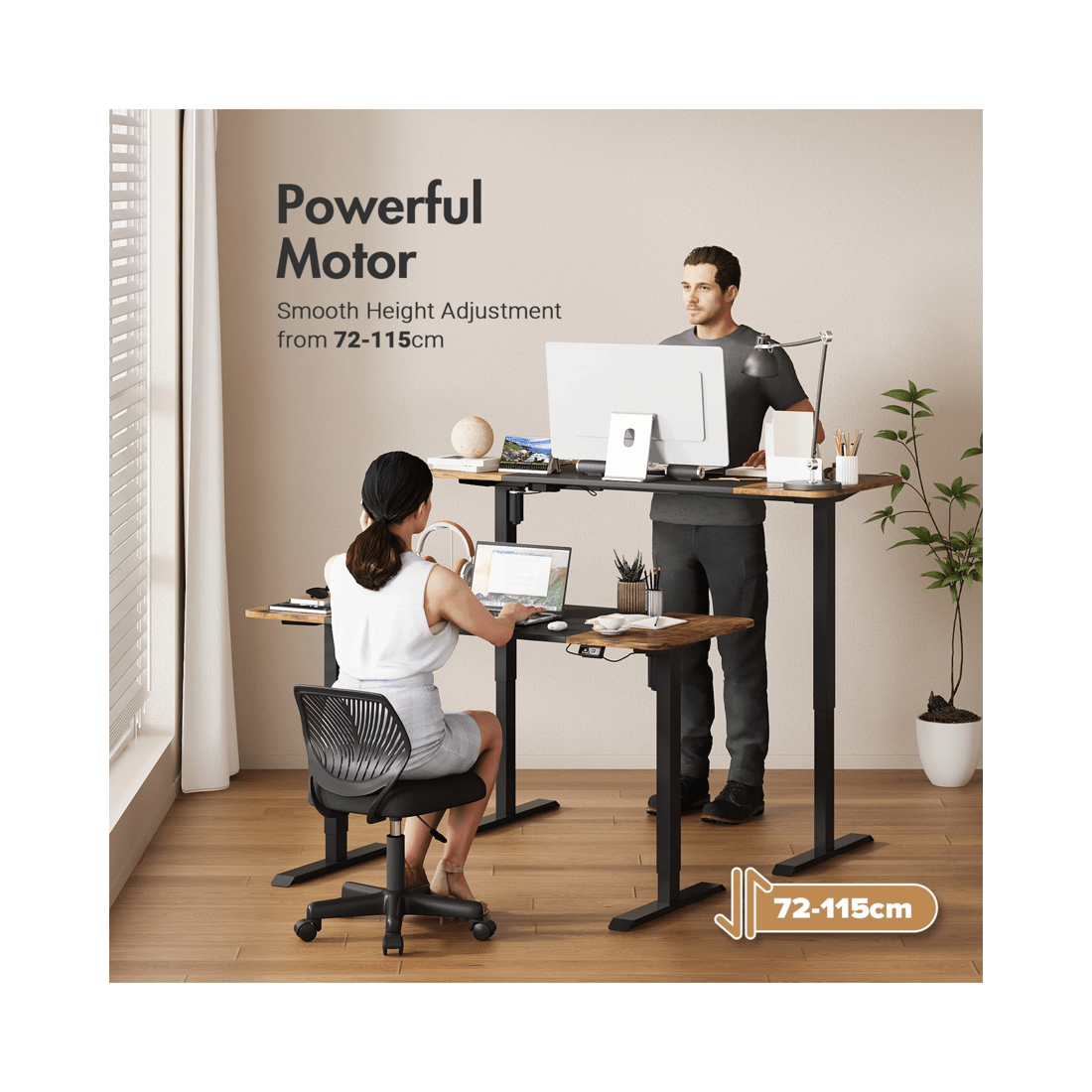 4 Advwin Electric Standing Desk Adjustable Height Ergonomic 140cm, 4 of 7