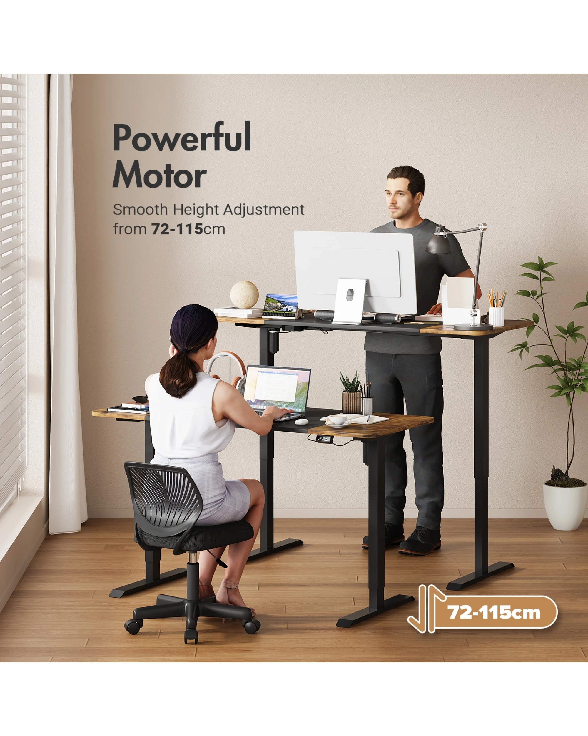 4 Advwin Electric Standing Desk Adjustable Height Ergonomic 140cm, 4 of 7