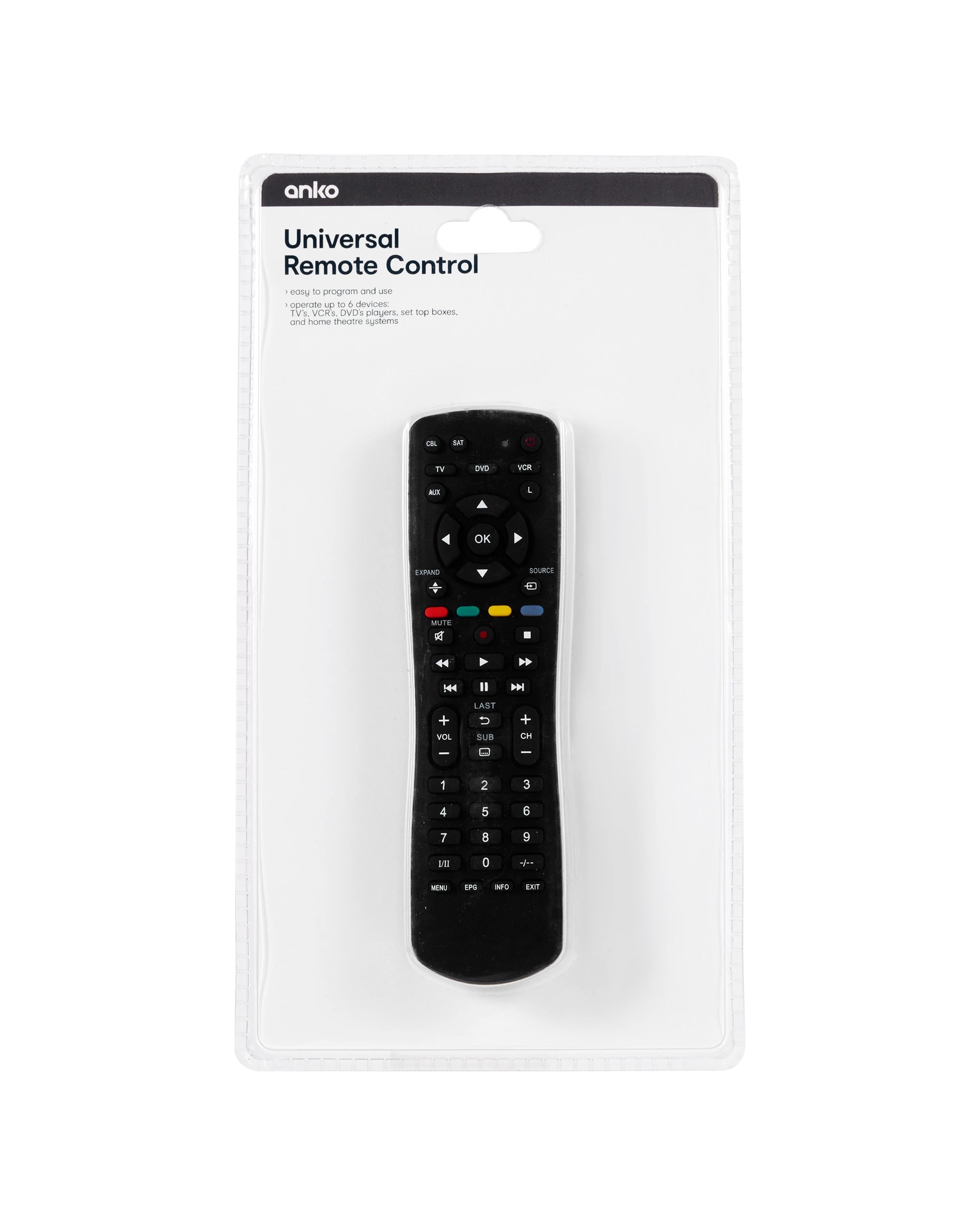 6 Universal Remote Control - Black, 6 of 7