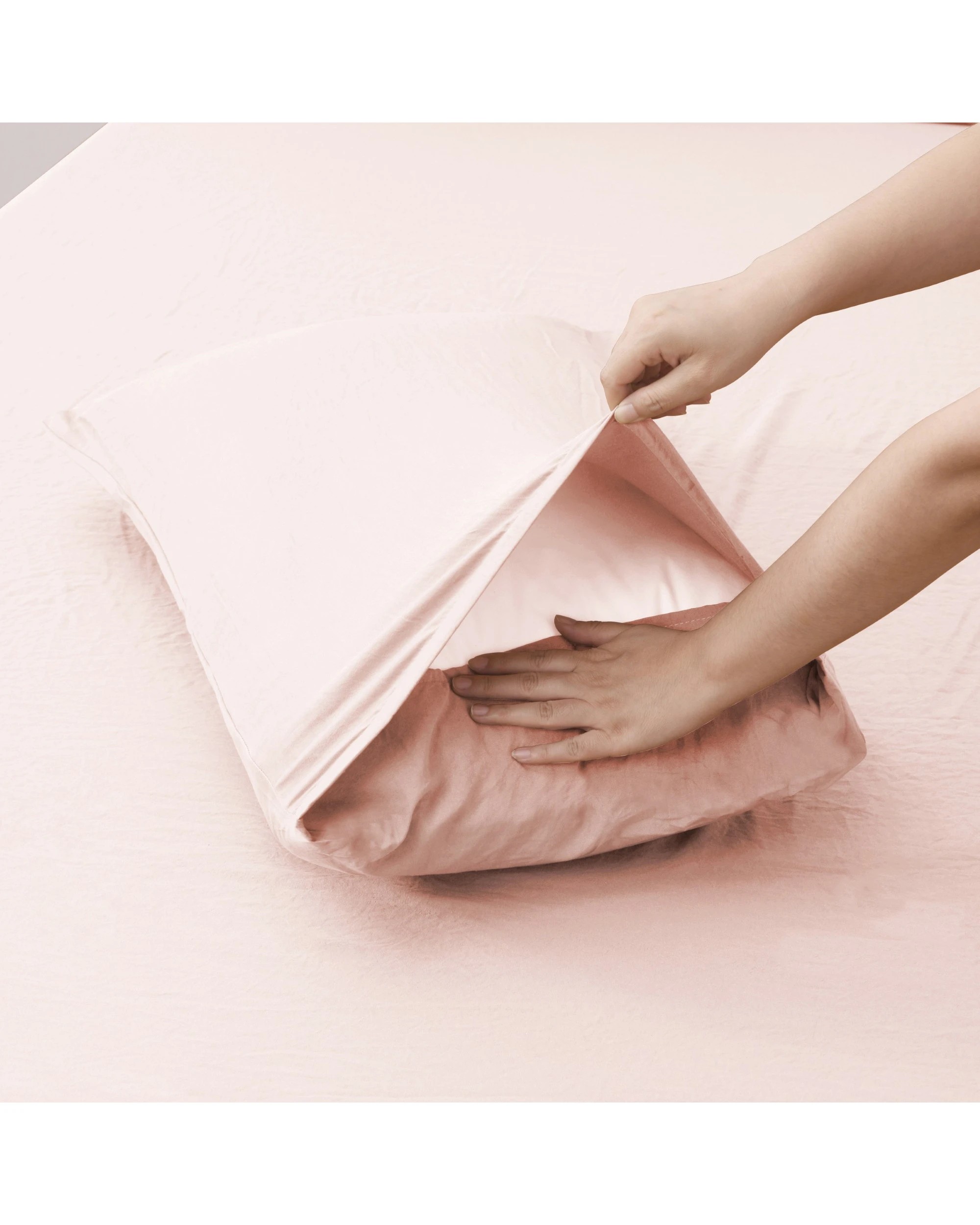 5 Dreamaker Superfine Washed Microfibre Quilt Cover Set - Queen Bed - Blush Pink, 5 of 9