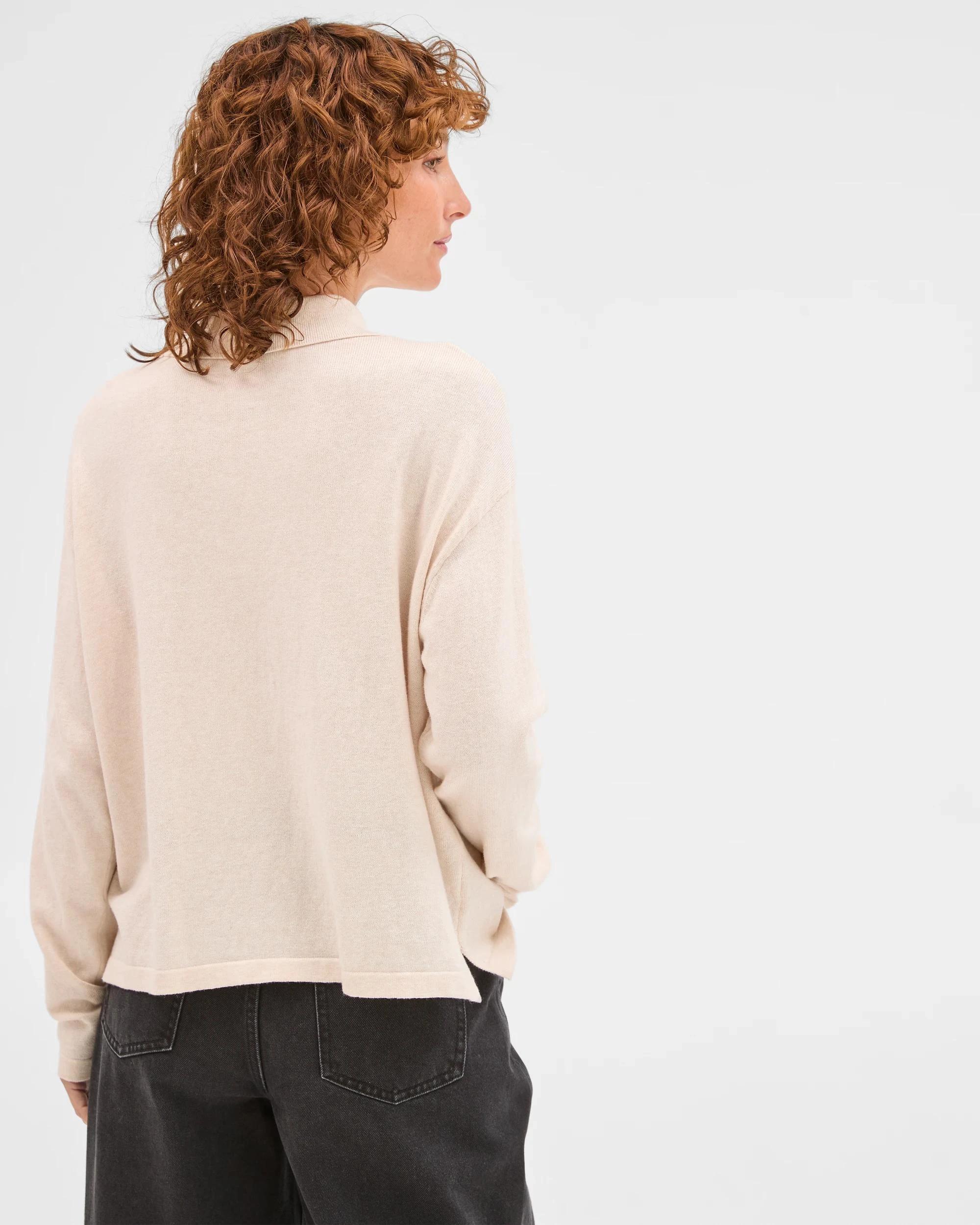 7 Target Woman Australian Cotton Blend Knit Polo Collar Cardigan PEBBLE, 7 of 7