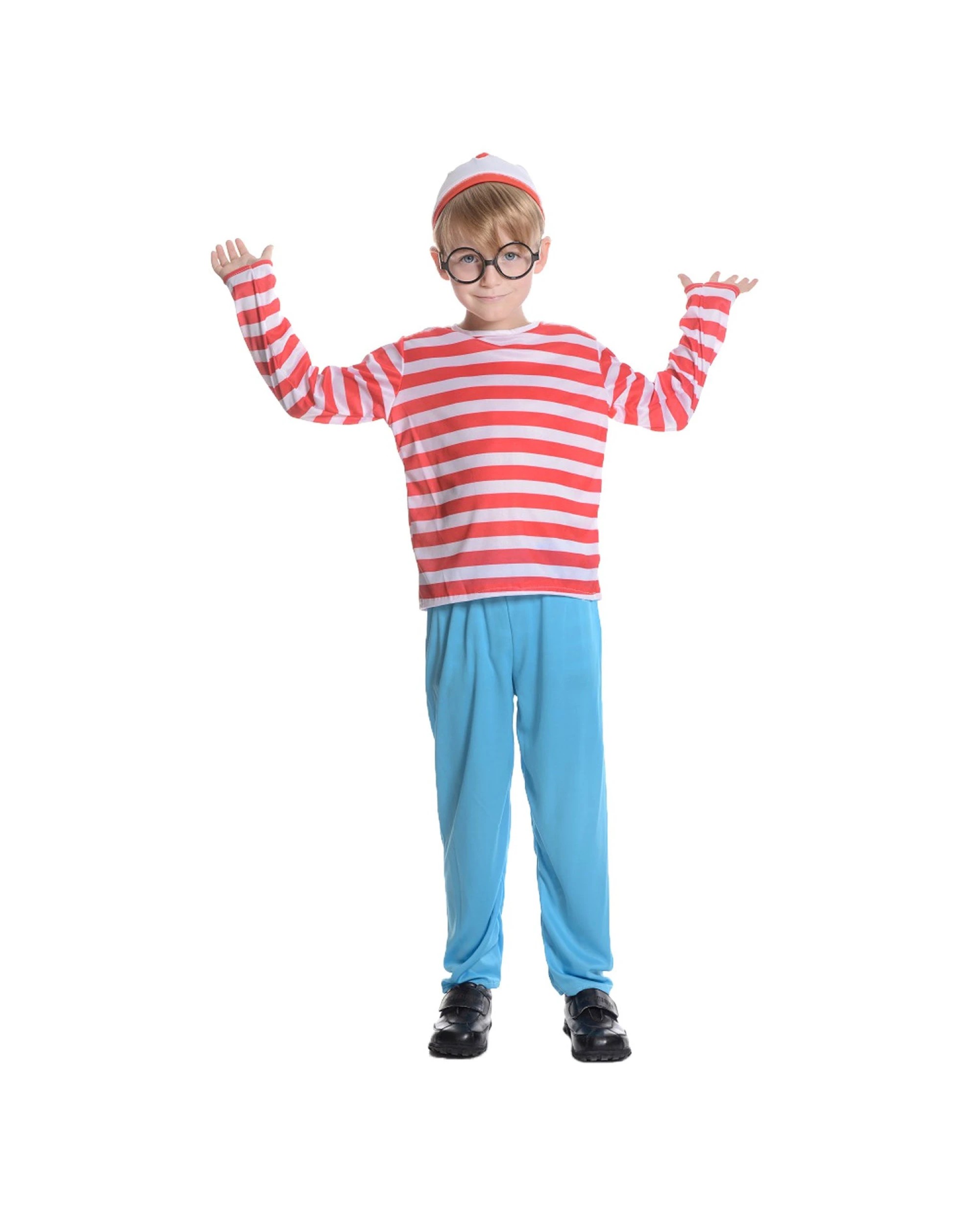 1 BR Costumes Boys' Striped Costume Set with Party Hat and Top, 1 of 5