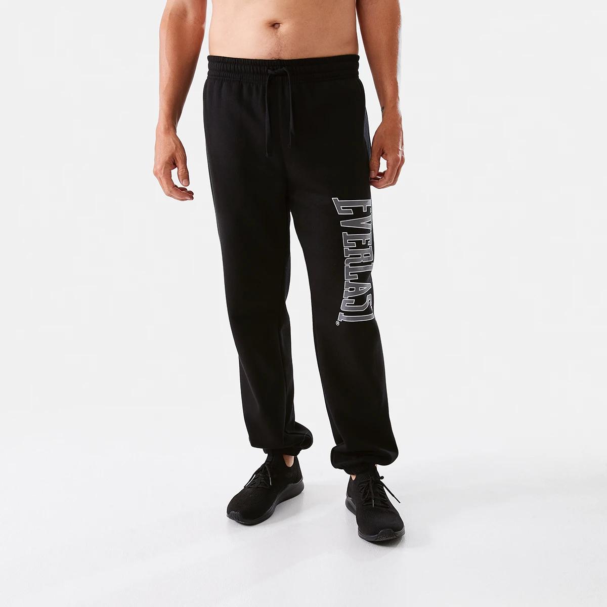 1 Everlast Mens Classic Sport Trackpants Black W24, 1 of 6