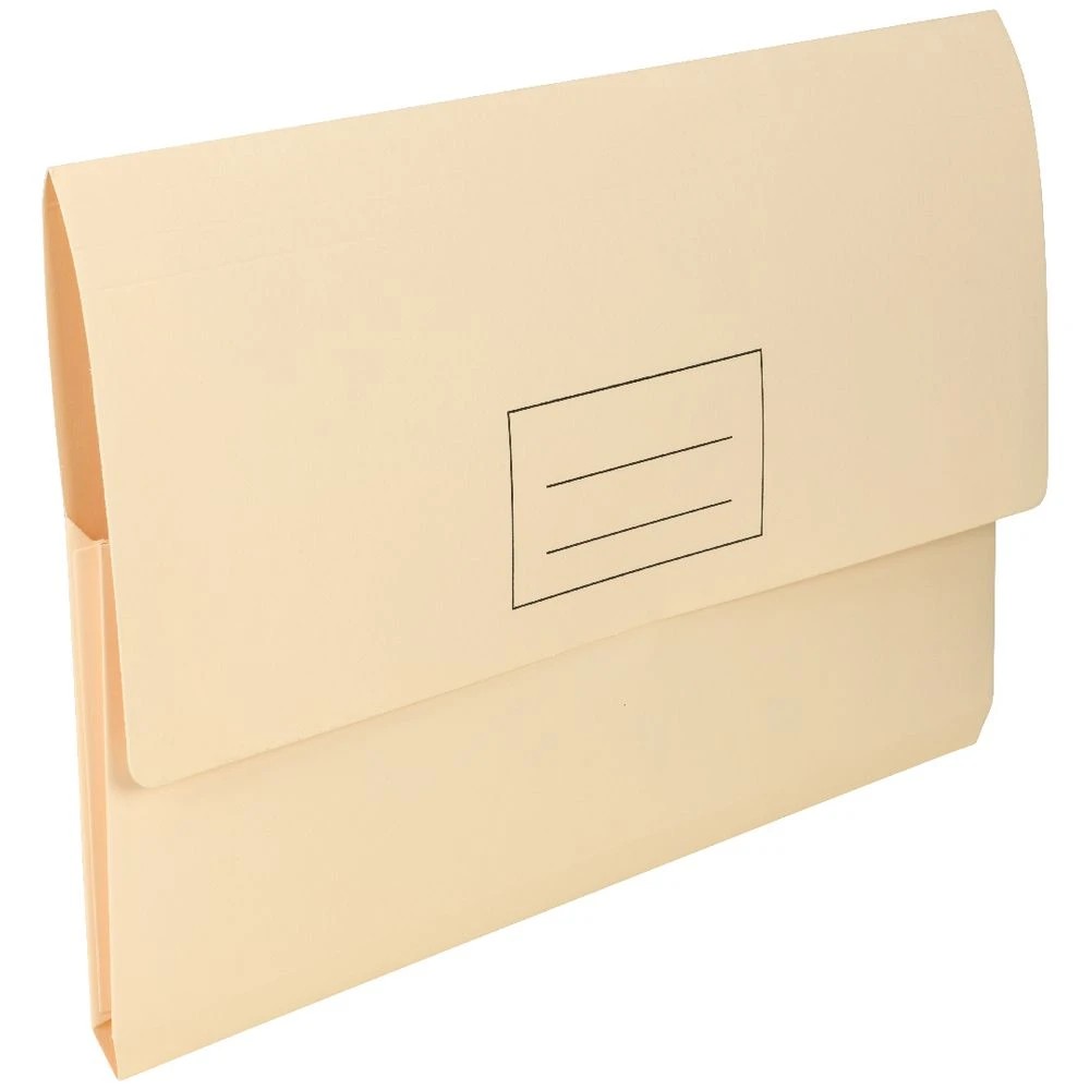 2 J.Burrows Foolscap Document Wallet 220gsm Buff, 2 of 3