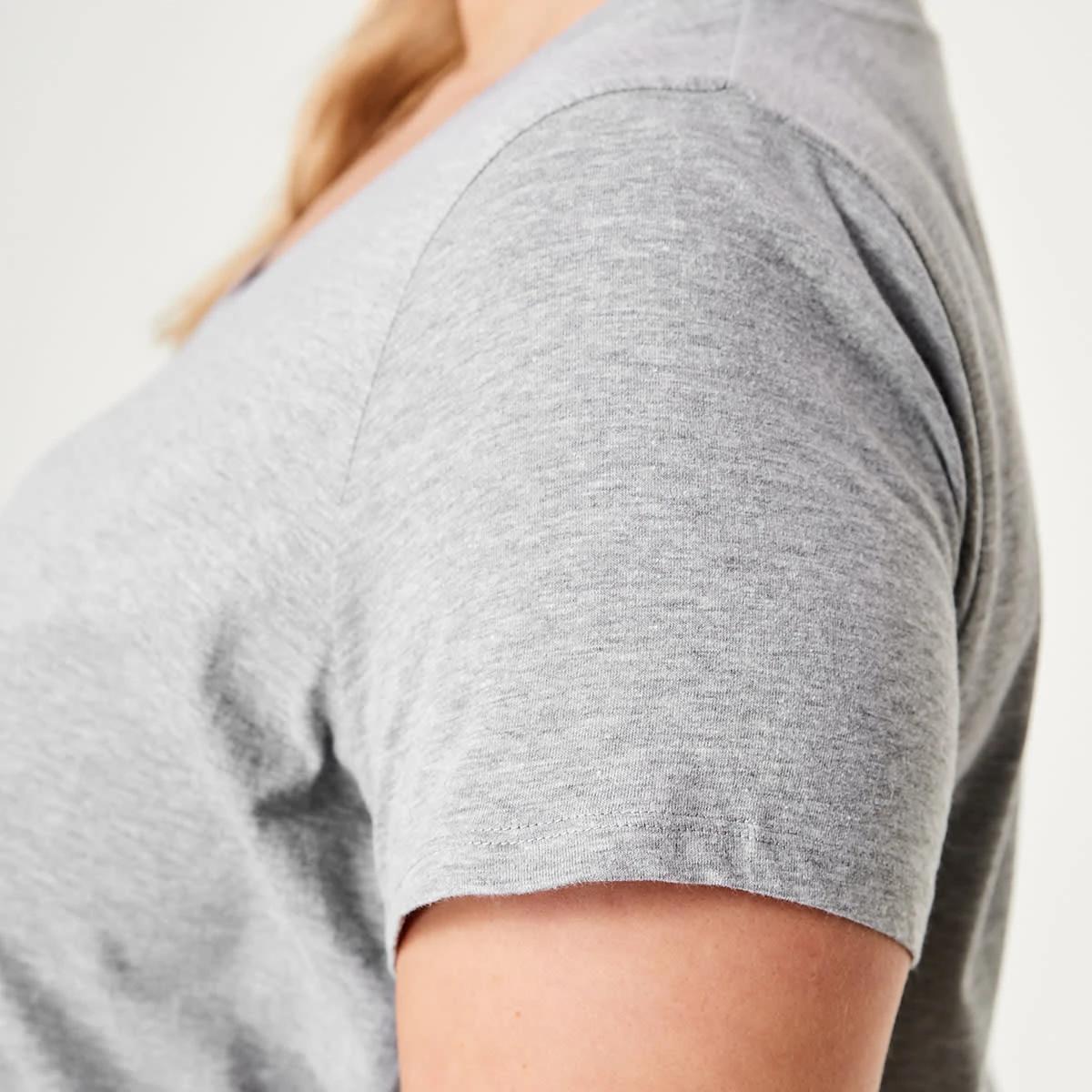 4 Curve Short Sleeve V-Neck T-shirt MARLE GREY, 4 of 5