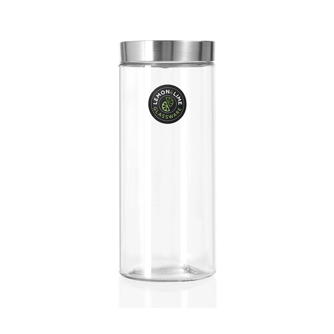 1 Lemon & Lime Alto 2.2l Glass Jar 27cm Stainless Steel Lid Home Kitchen Storage
 - Clear, 1 of 3