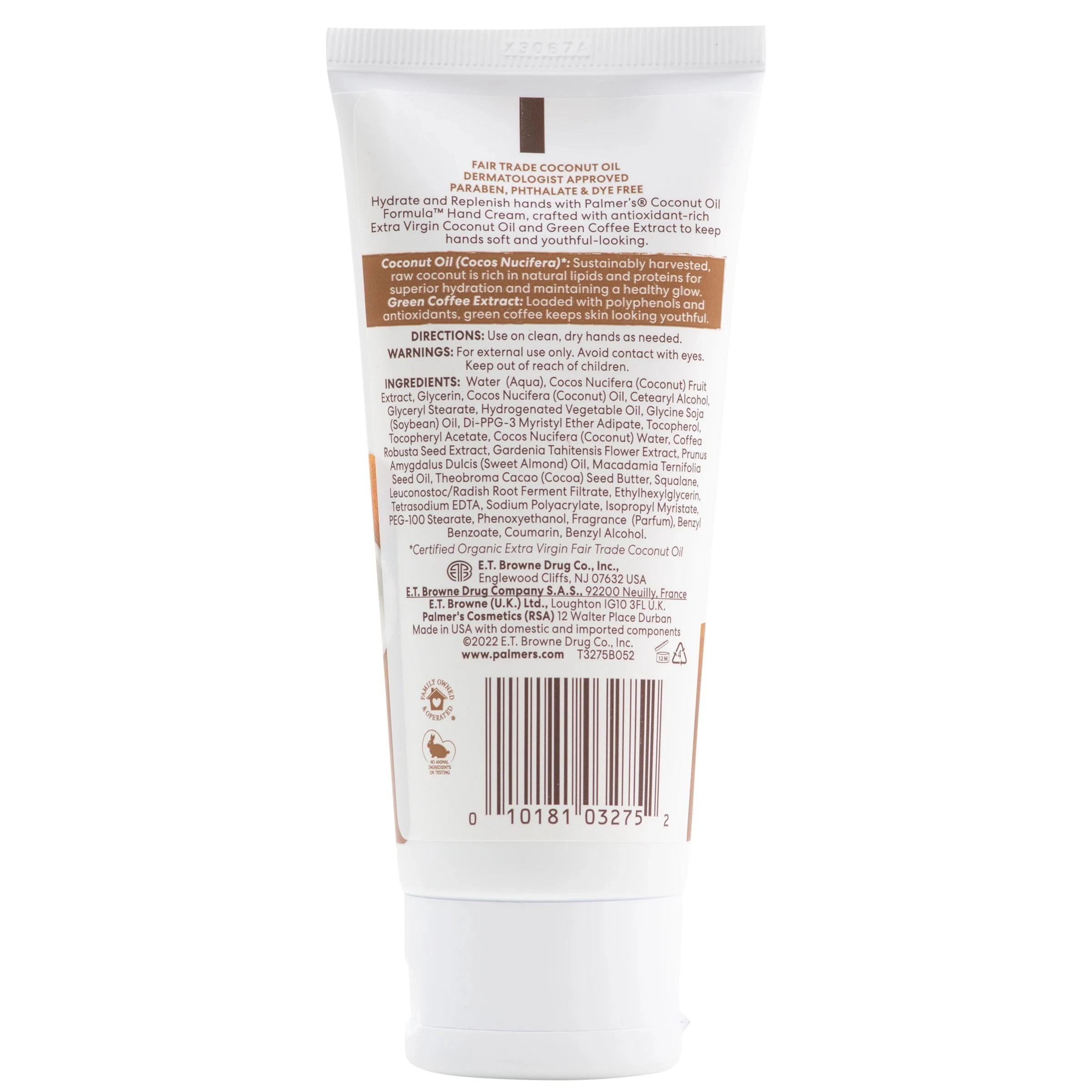 2 Palmers Coconut Oil Hand Cream , Vitamin E & Green Coffee - Palmer's - Brown, 2 of 3