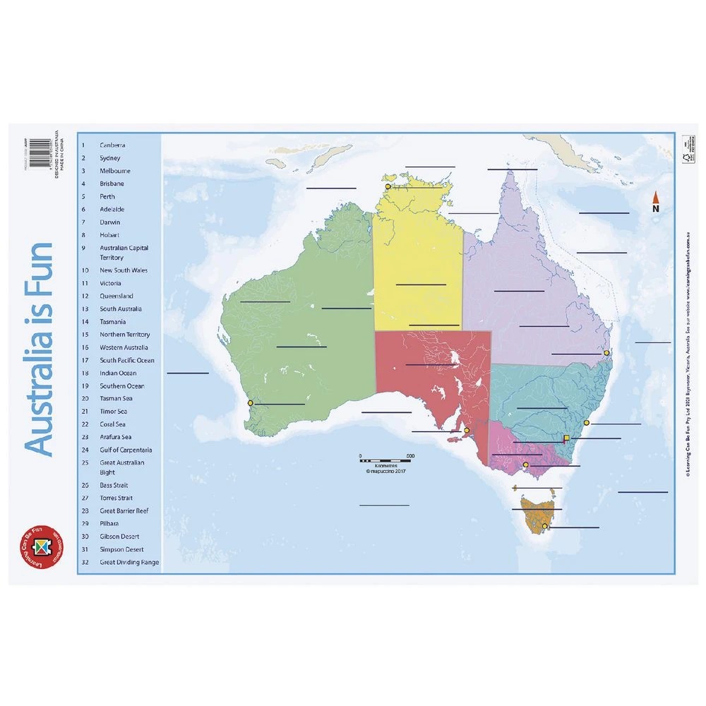 2 Learning Can Be Fun Australia Is Fun Double-sided Wall Chart, 2 of 3