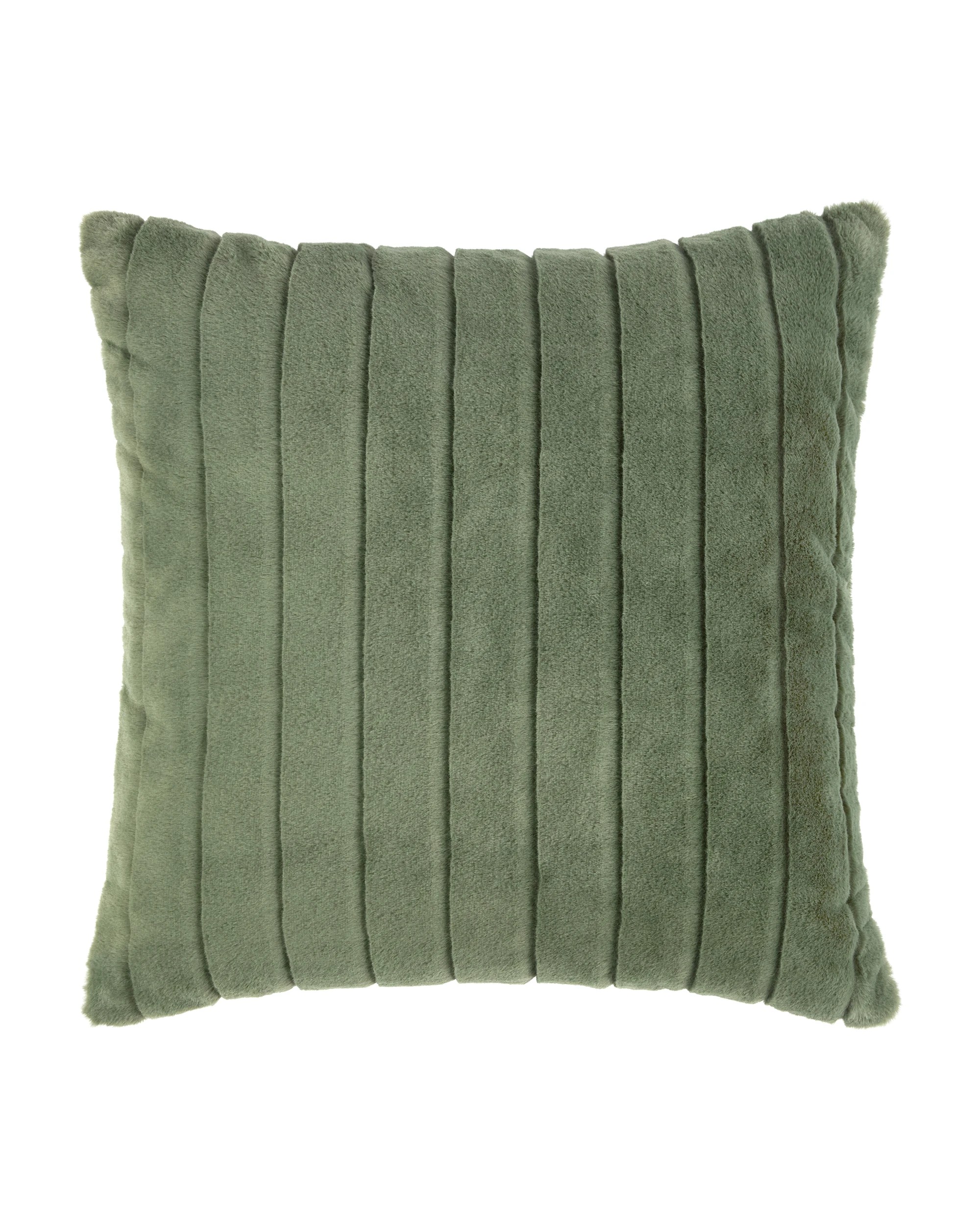 1 50cm Faux Fur Cushion - Green, 1 of 4
