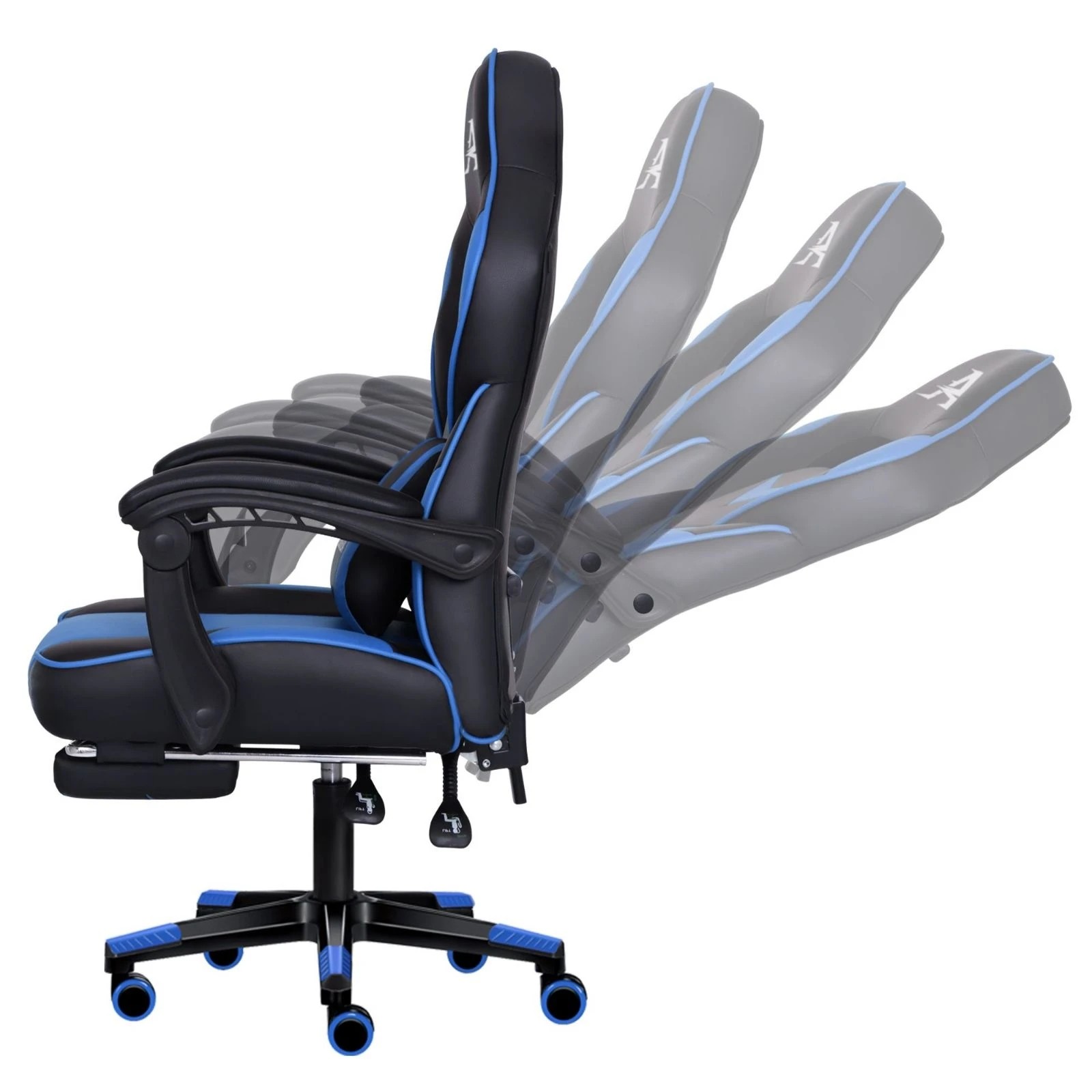 5 Alfordson Gaming Chair Office Massage Seat Racing Footrest Executive - Blue, 5 of 10